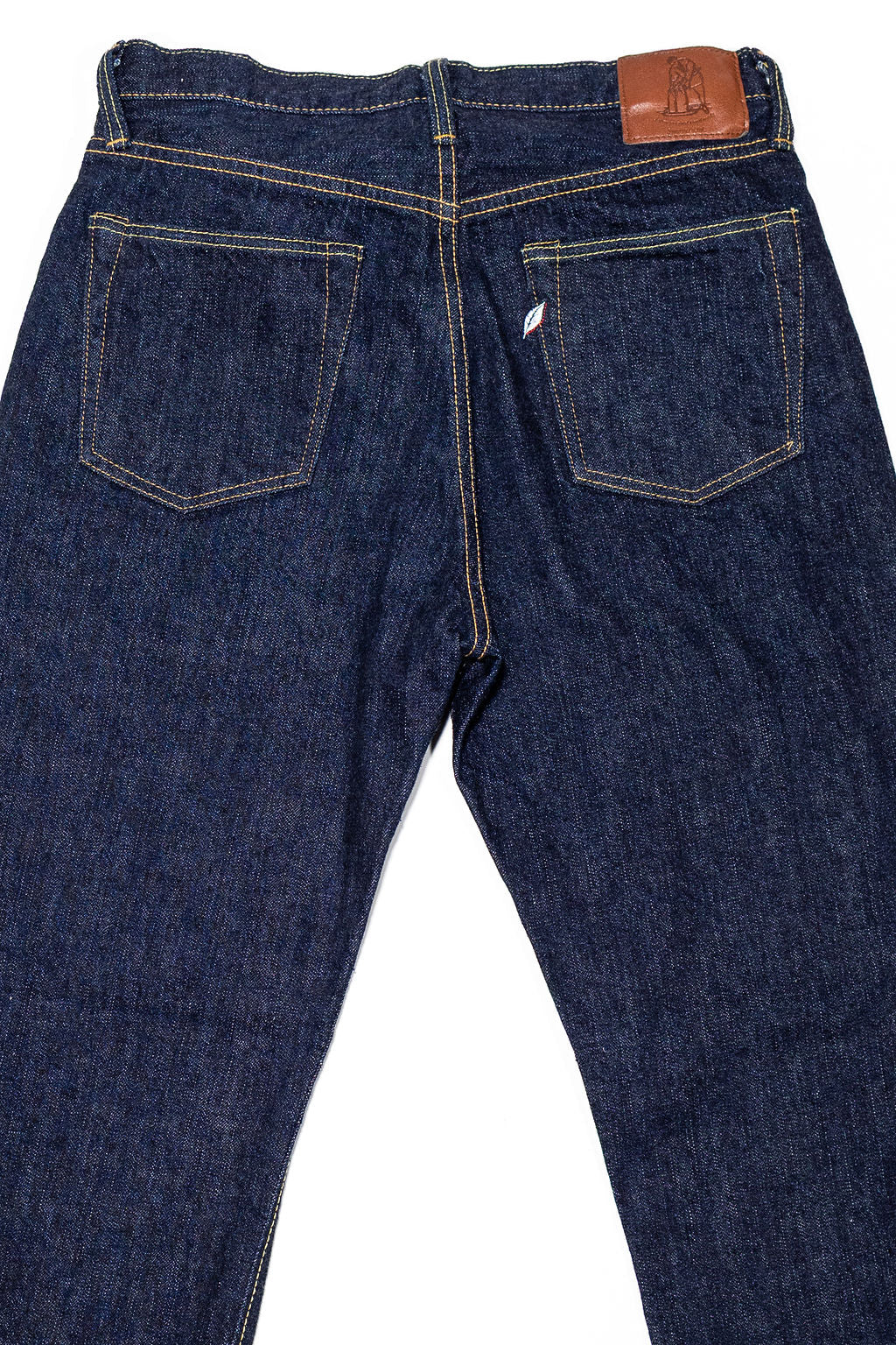 Pure Blue Japan XX-002 Piped Straight - Indigo. laid on front