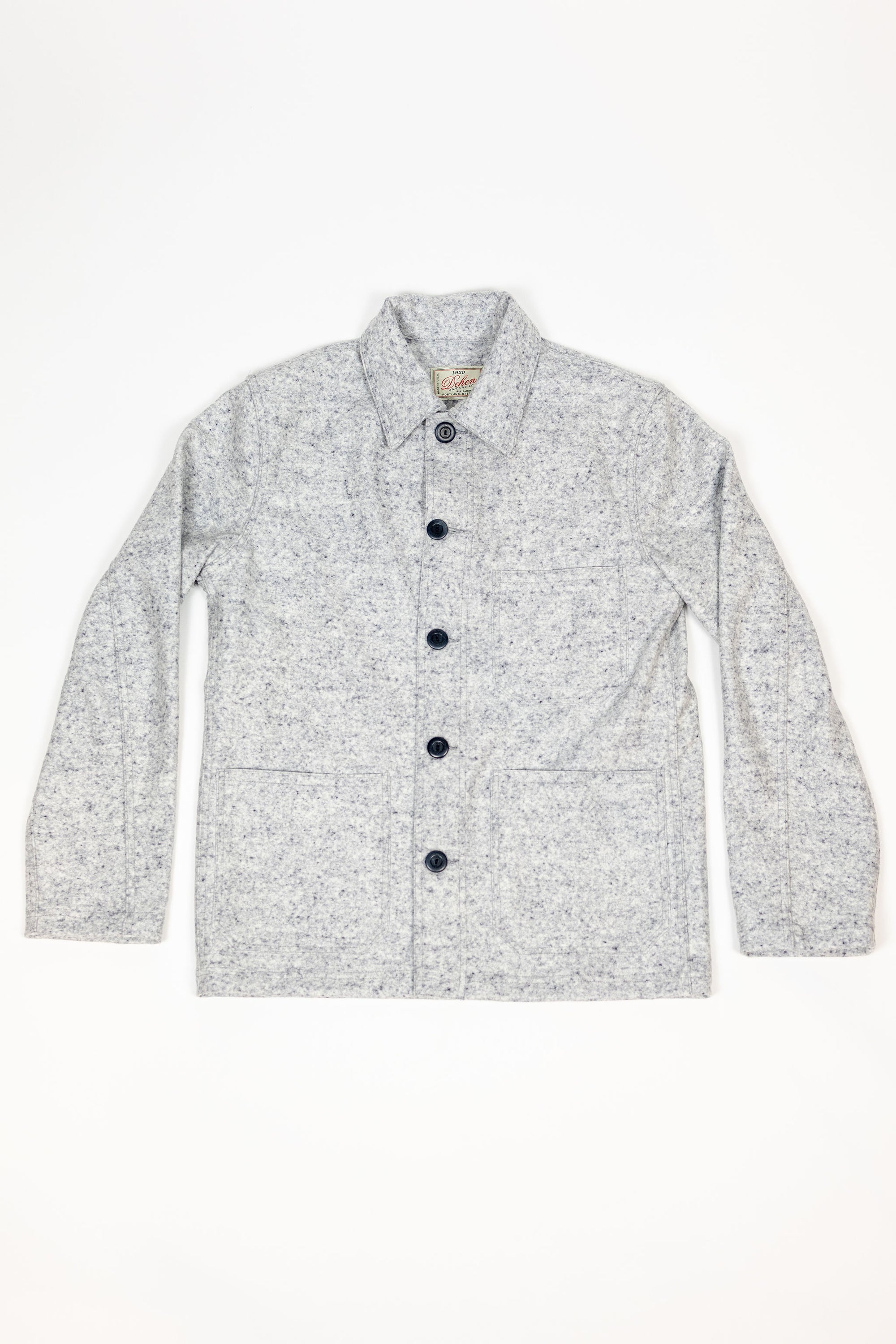 Dehen 1920 Chore Coat - Natural & Navy Heather Wool