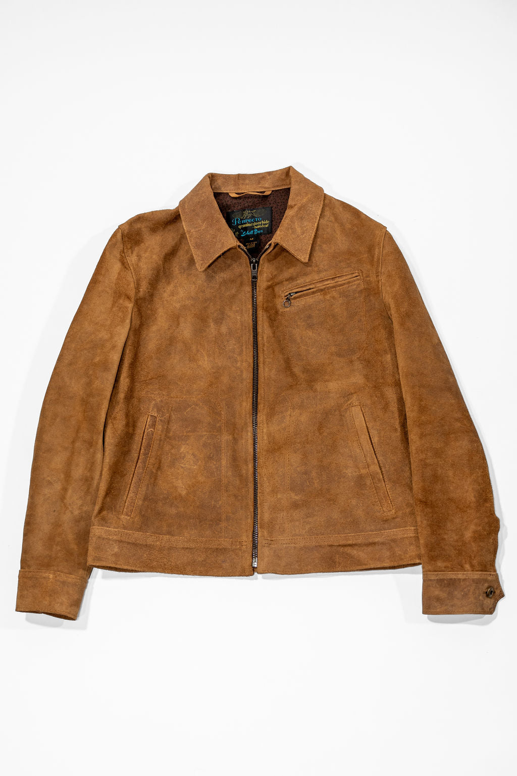 Schott NYC 370 "Duke" Suede Unlined Roughout Cowhide Jacket - Brown