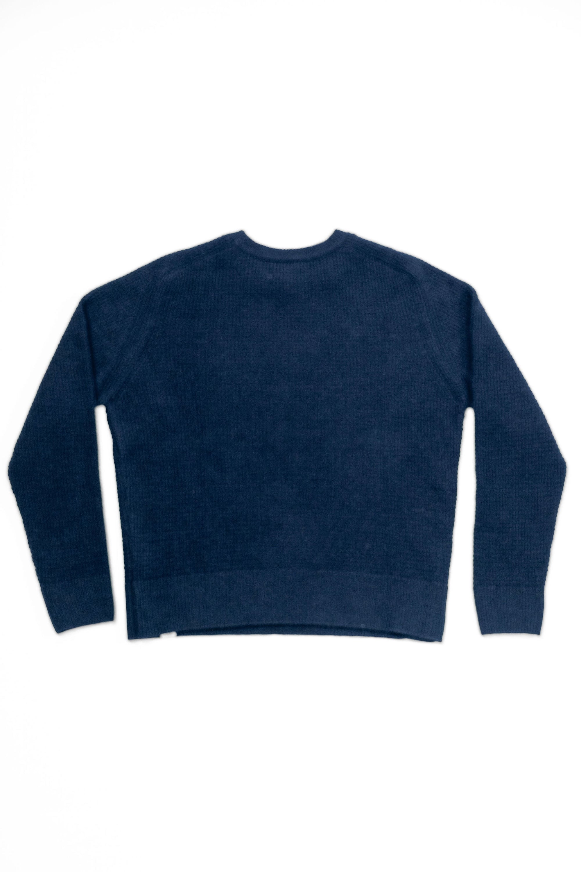 Merz b. Schwanen BLADE02 Merino Wool-Cashmere Waffle Structured Pullover - Dark Navy