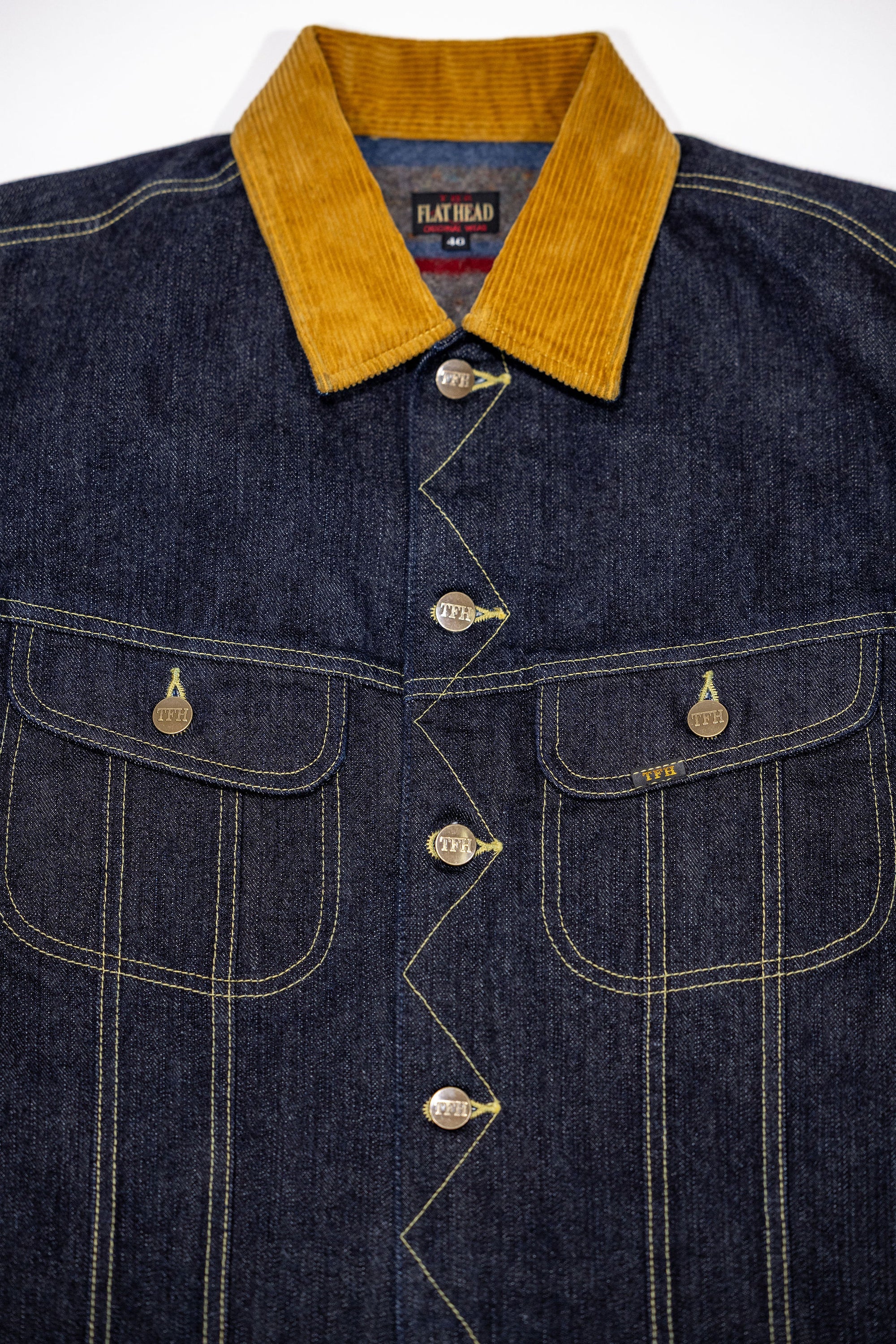 The Flat Head FN-OJ-D102J 14.5oz Blanket Lined Denim Jacket