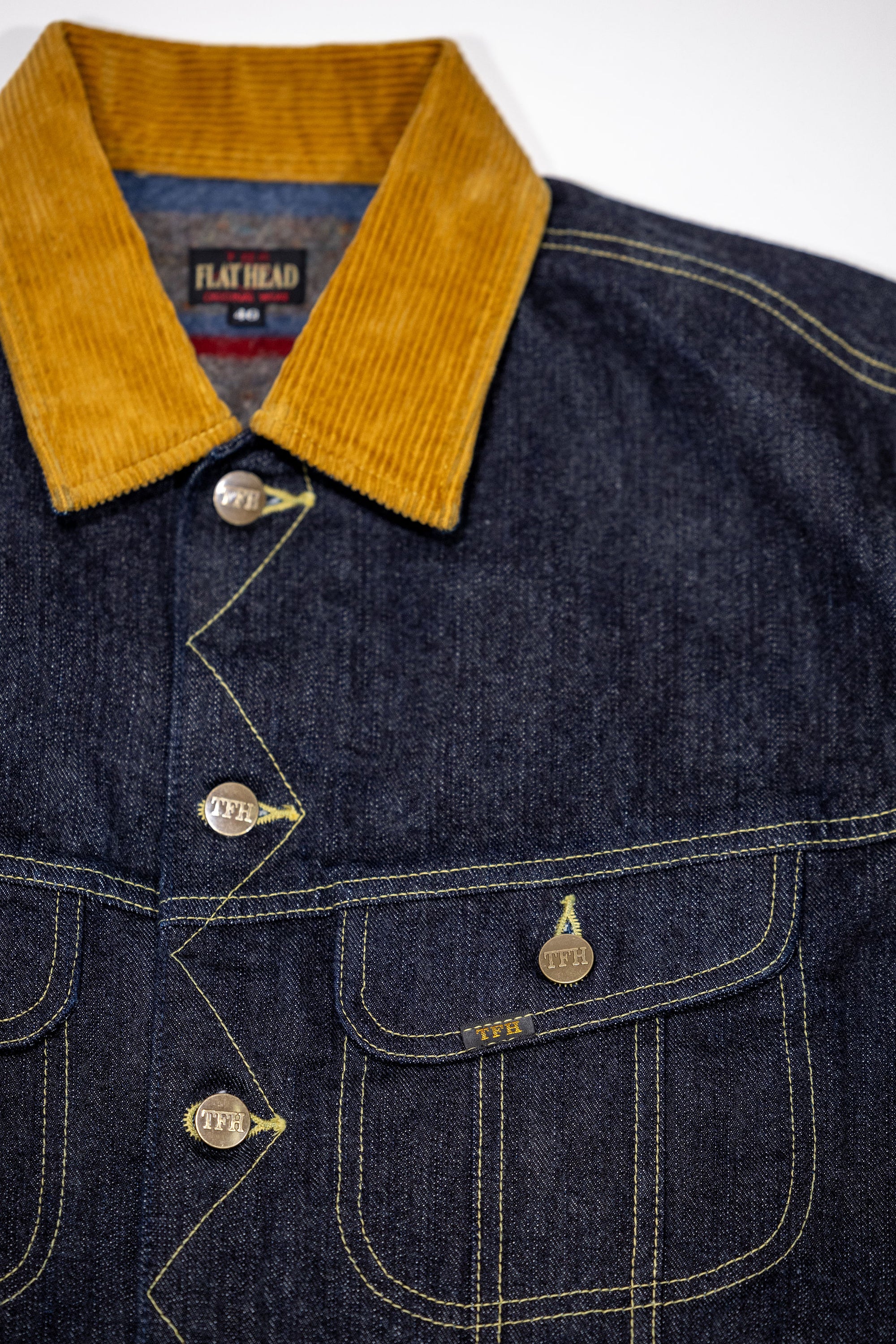 The Flat Head FN-OJ-D102J 14.5oz Blanket Lined Denim Jacket