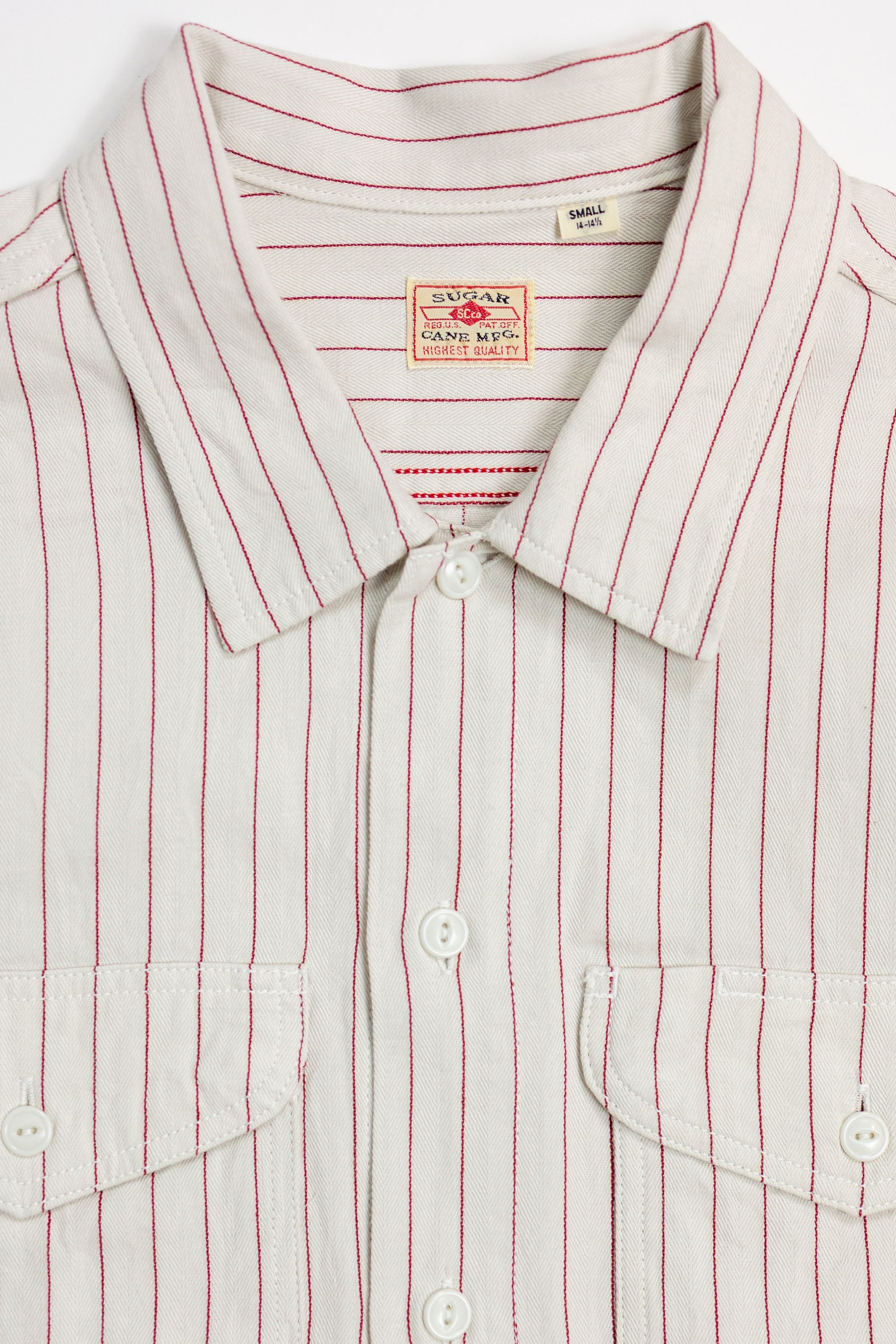 Sugar Cane Coke Stripe Work Shirt - Off White