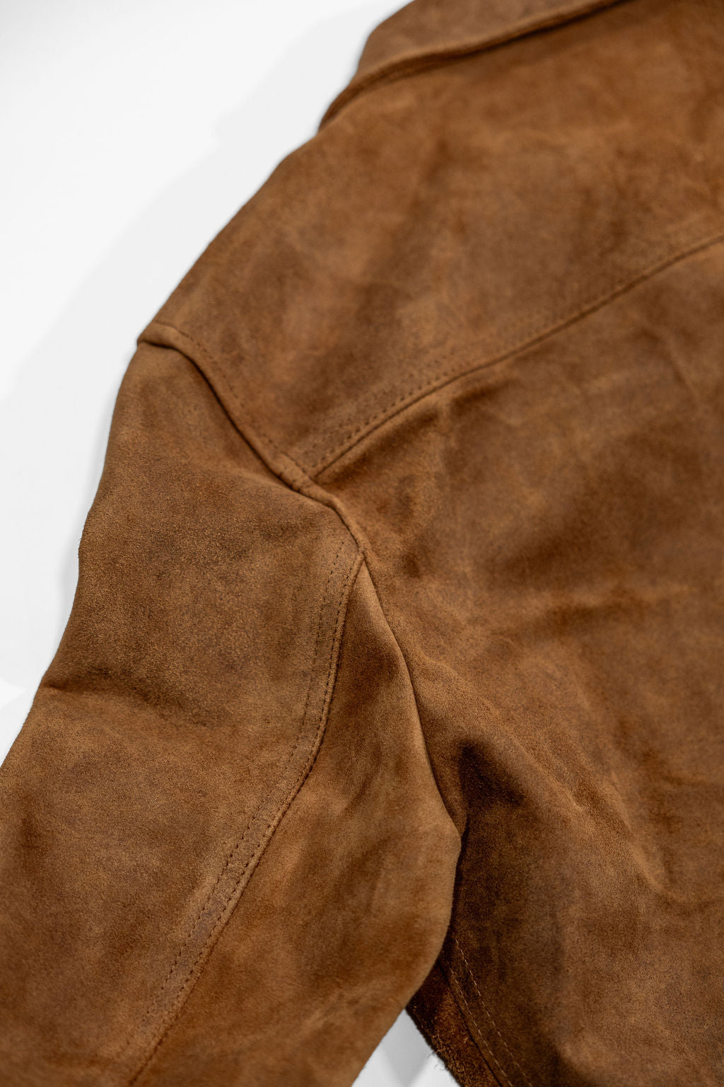 Schott NYC 370 "Duke" Suede Unlined Roughout Cowhide Jacket - Brown