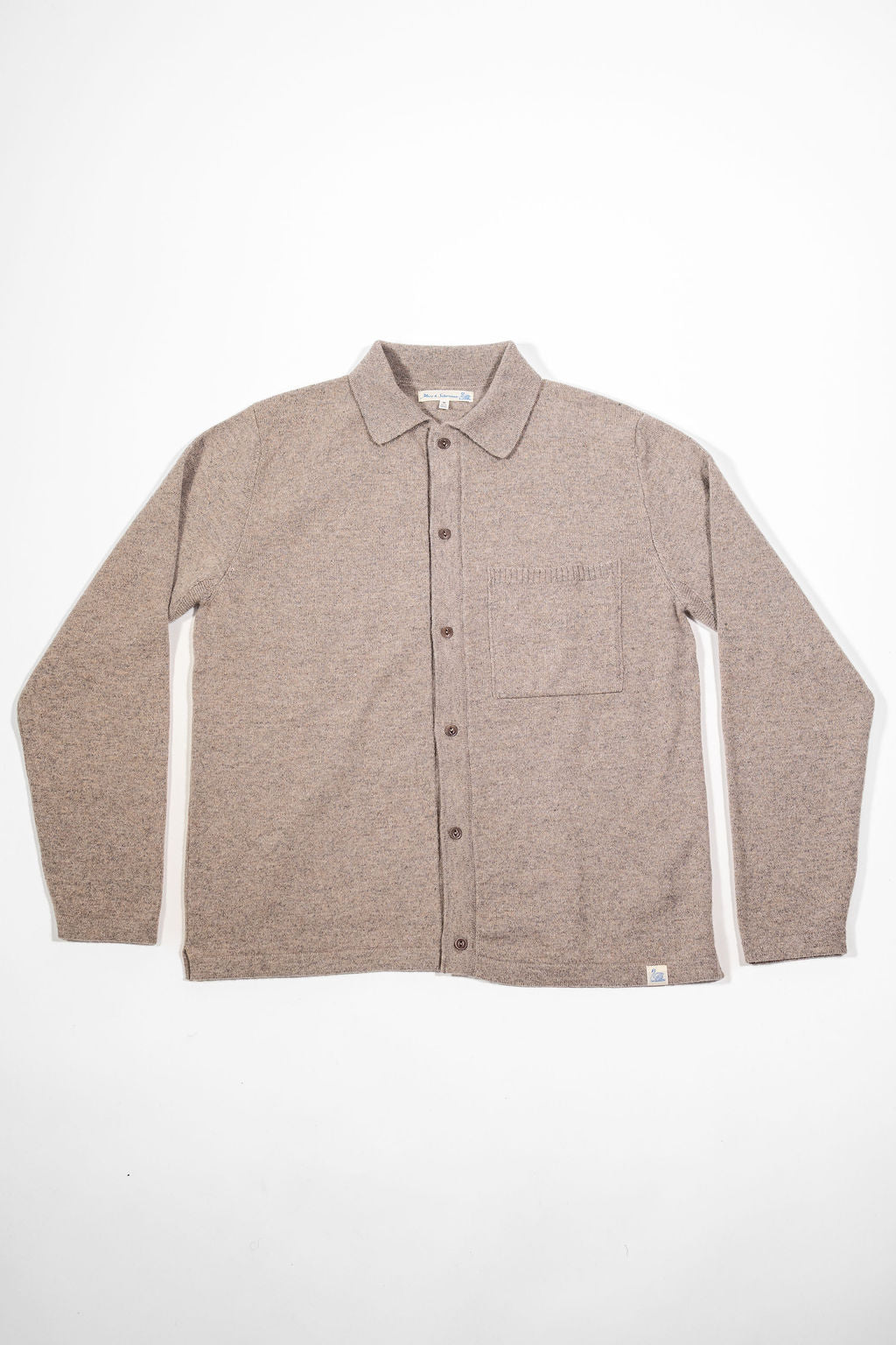 Merz b. Schwanen KNITSHIRT06 Wool-Cashmere-Silk Long Sleeve Shirt