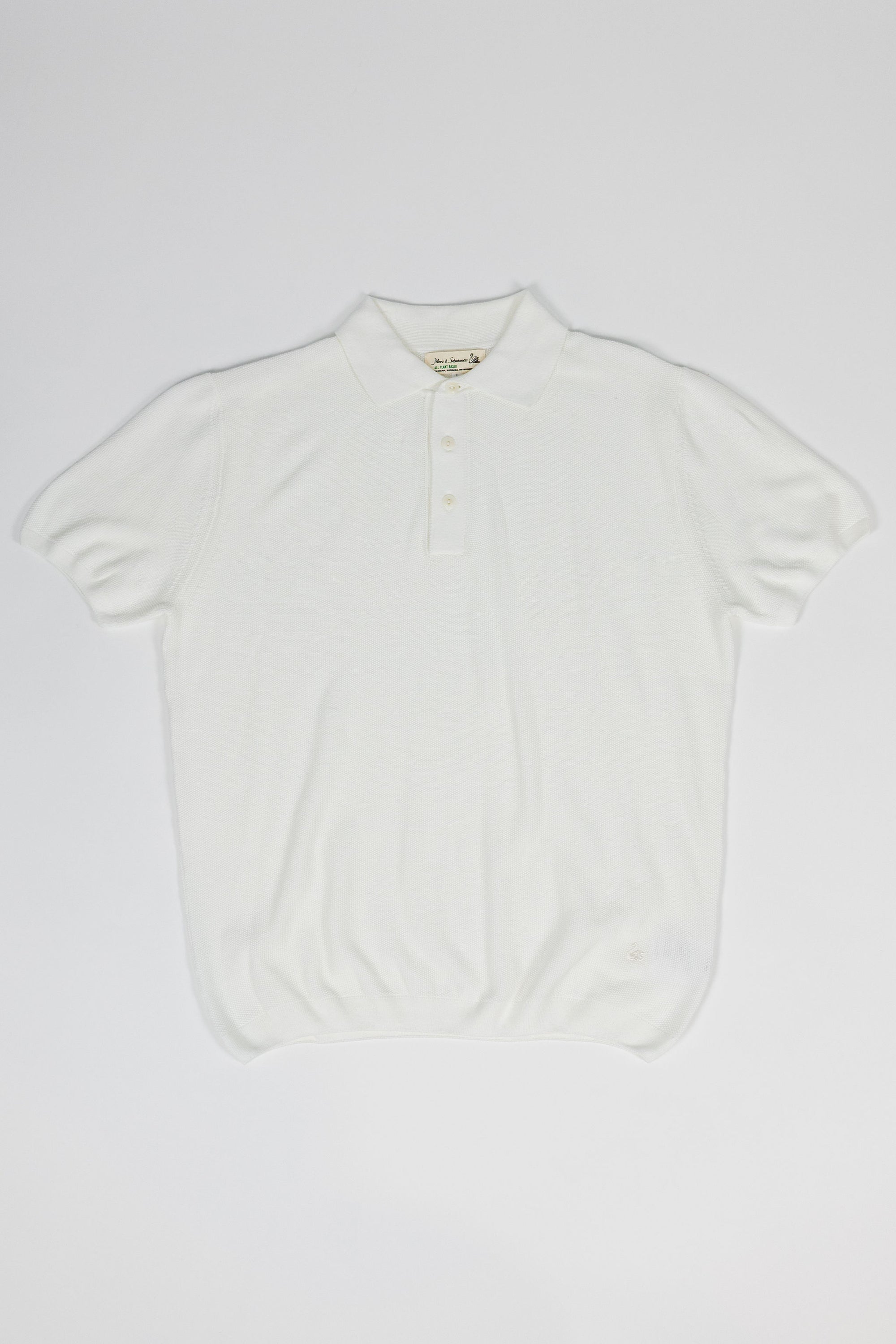 Merz b. Schwanen KPLP02 Knitted Polo - White