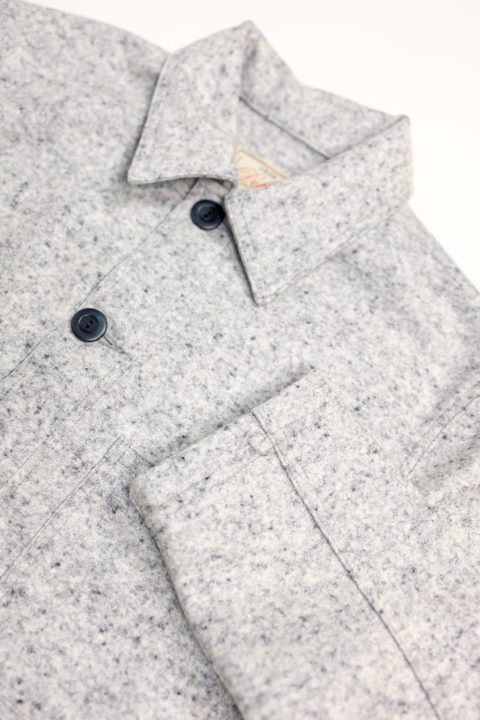 Dehen 1920 Chore Coat - Natural & Navy Heather Wool
