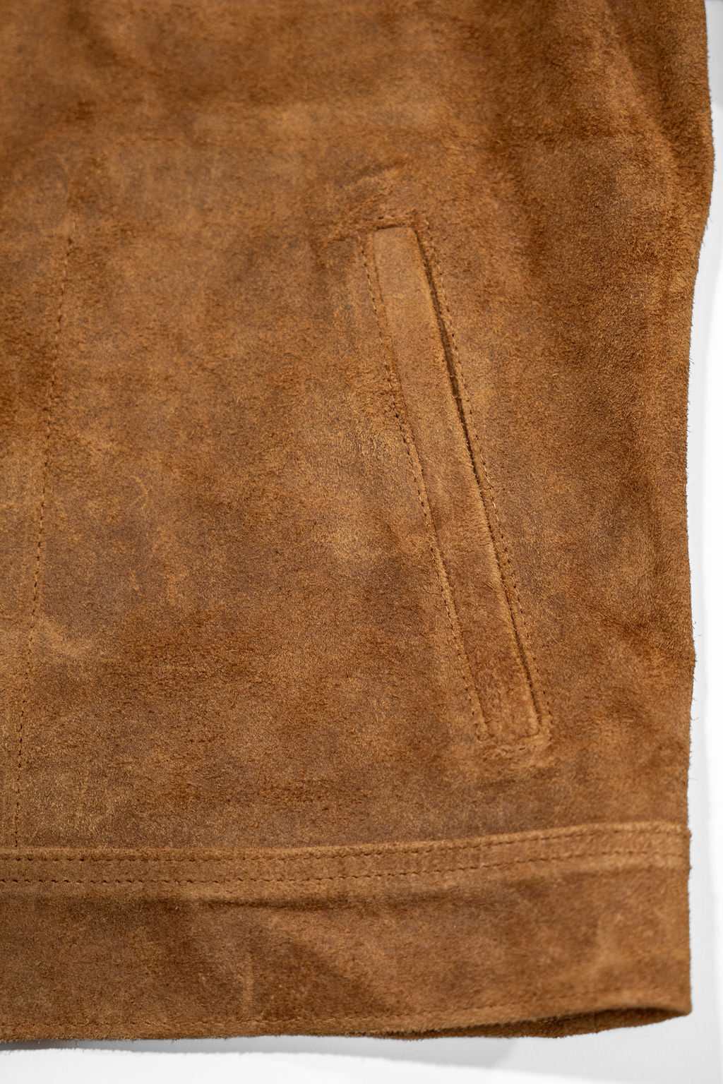 Schott NYC 370 "Duke" Suede Unlined Roughout Cowhide Jacket - Brown
