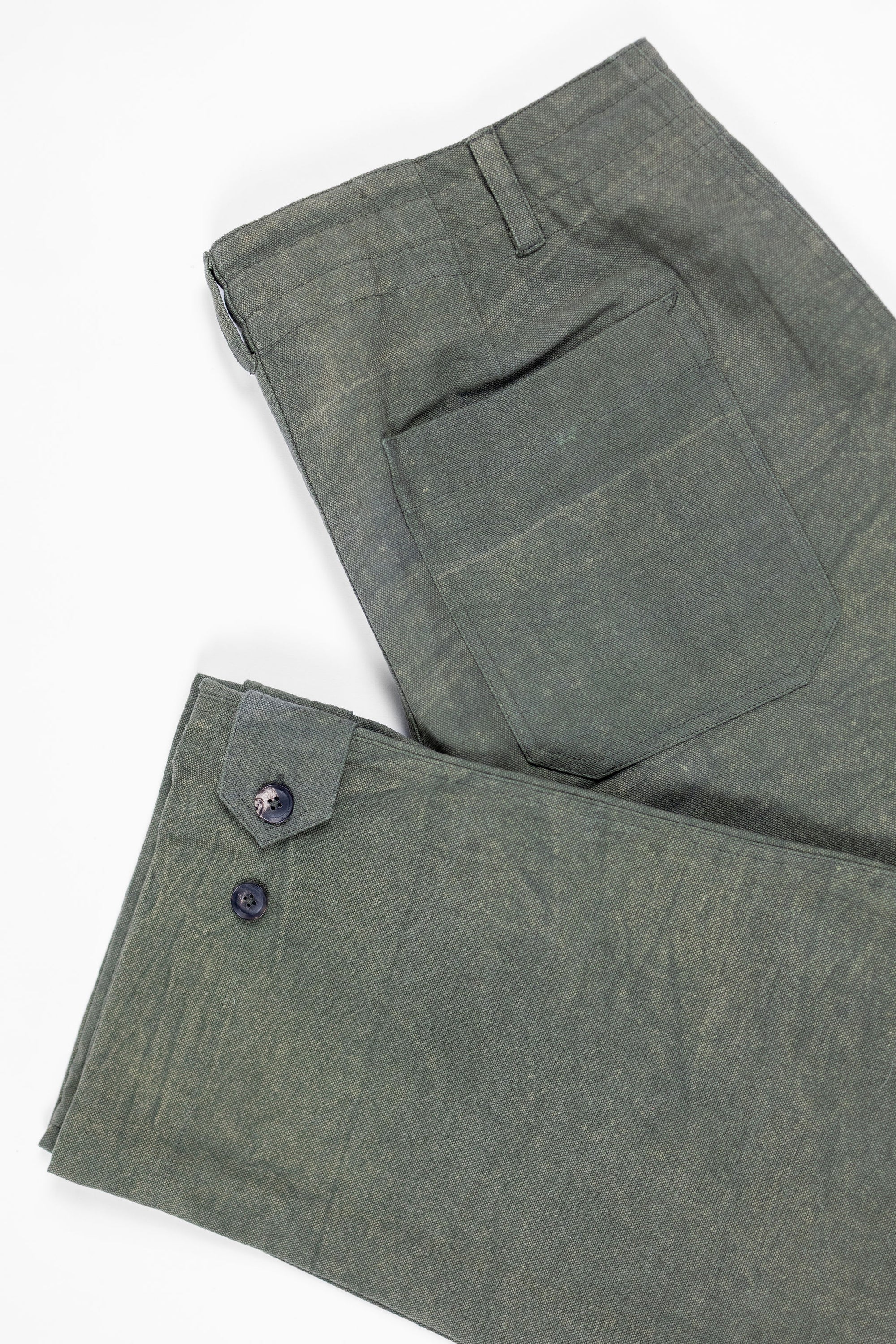 Indi + Ash Raka Pant - Forest Green Crackle Millwoven Canvas
