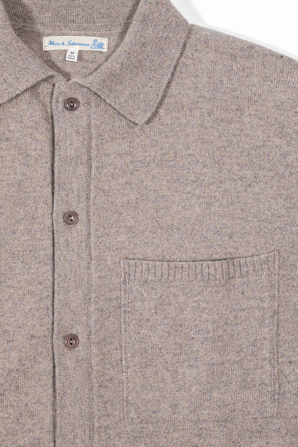 Merz b. Schwanen KNITSHIRT06 Wool-Cashmere-Silk Long Sleeve Shirt