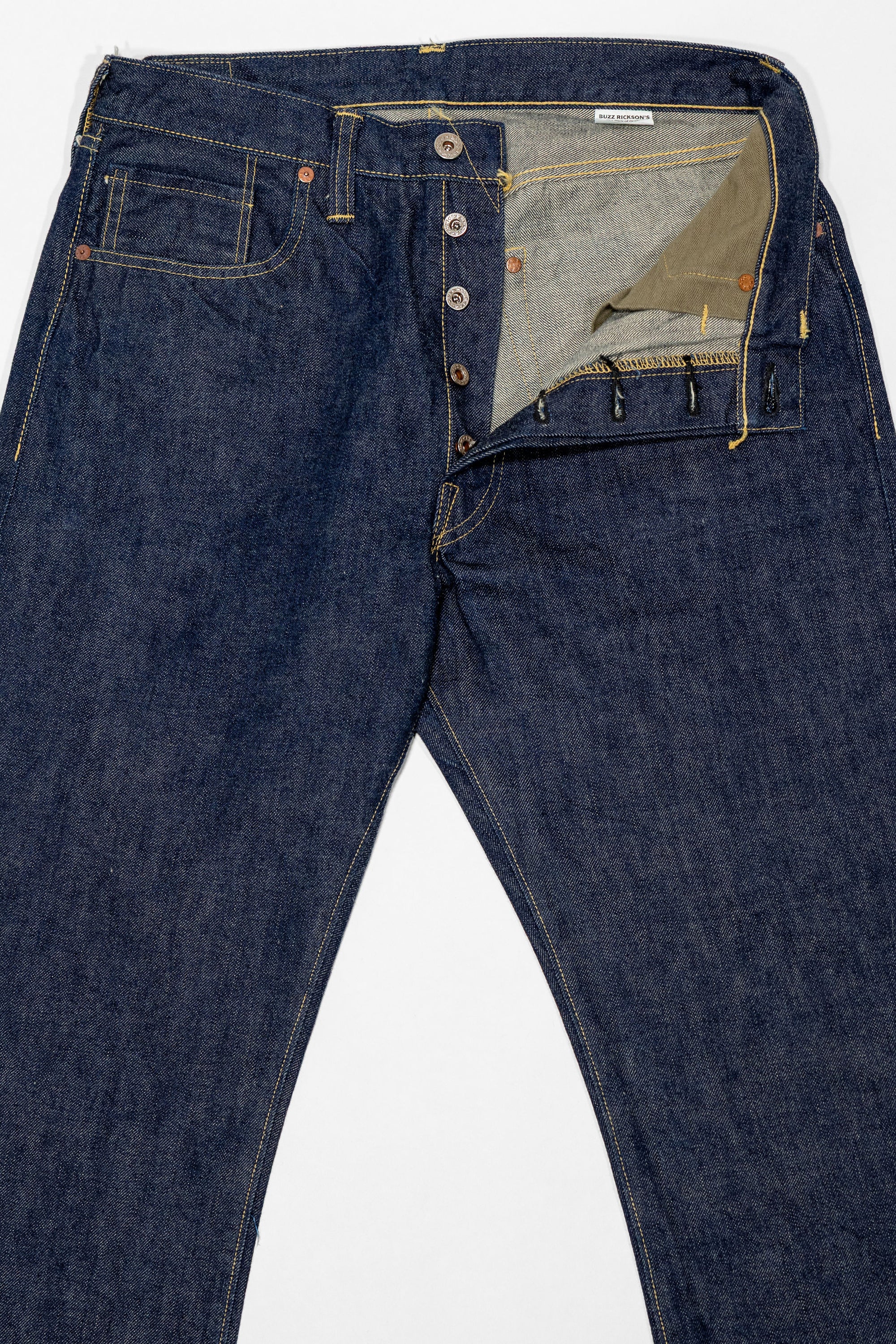 Buzz Rickson's BR43041 World War II Waist Overalls - Indigo One Washed