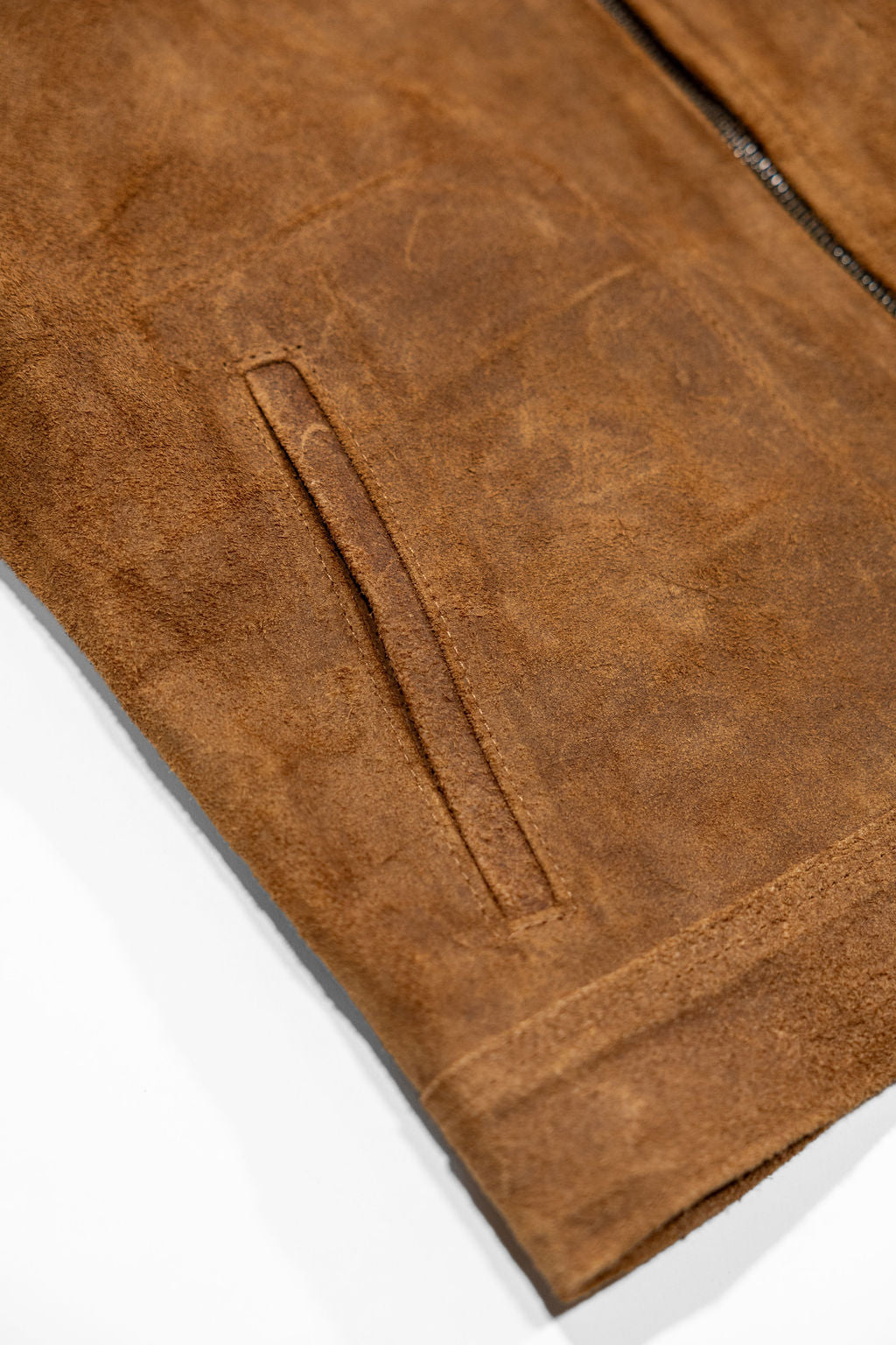 Schott NYC 370 "Duke" Suede Unlined Roughout Cowhide Jacket - Brown