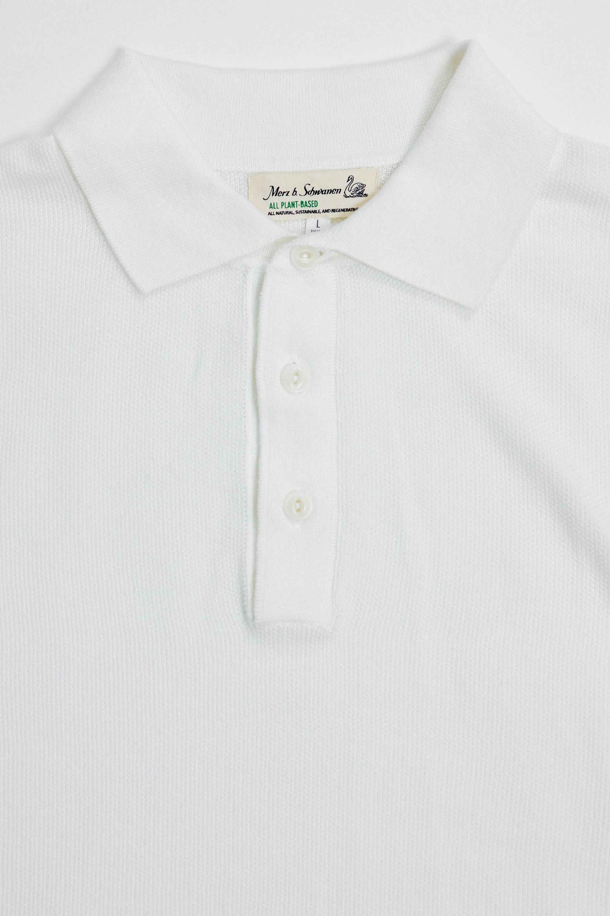 Merz b. Schwanen KPLP02 Knitted Polo - White