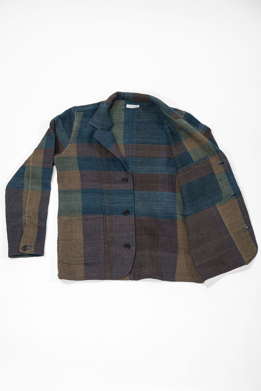Indi + Ash Study Jacket - Handspun Herringbone Blanket Plaid