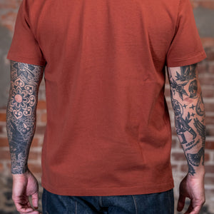 Back view of the Freenote Cloth 13oz Pocket T-Shirt in Picante 