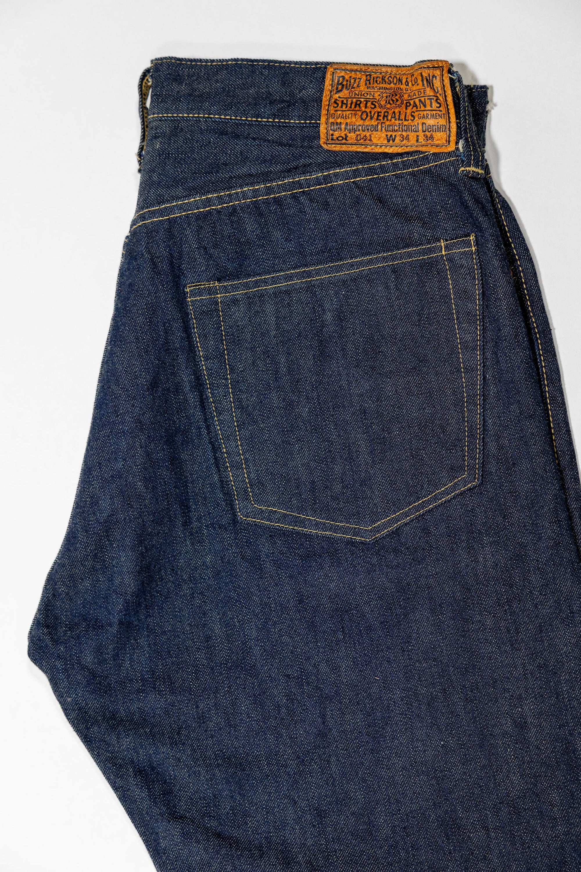 Buzz Rickson's BR43041 World War II Waist Overalls - Indigo One Washed