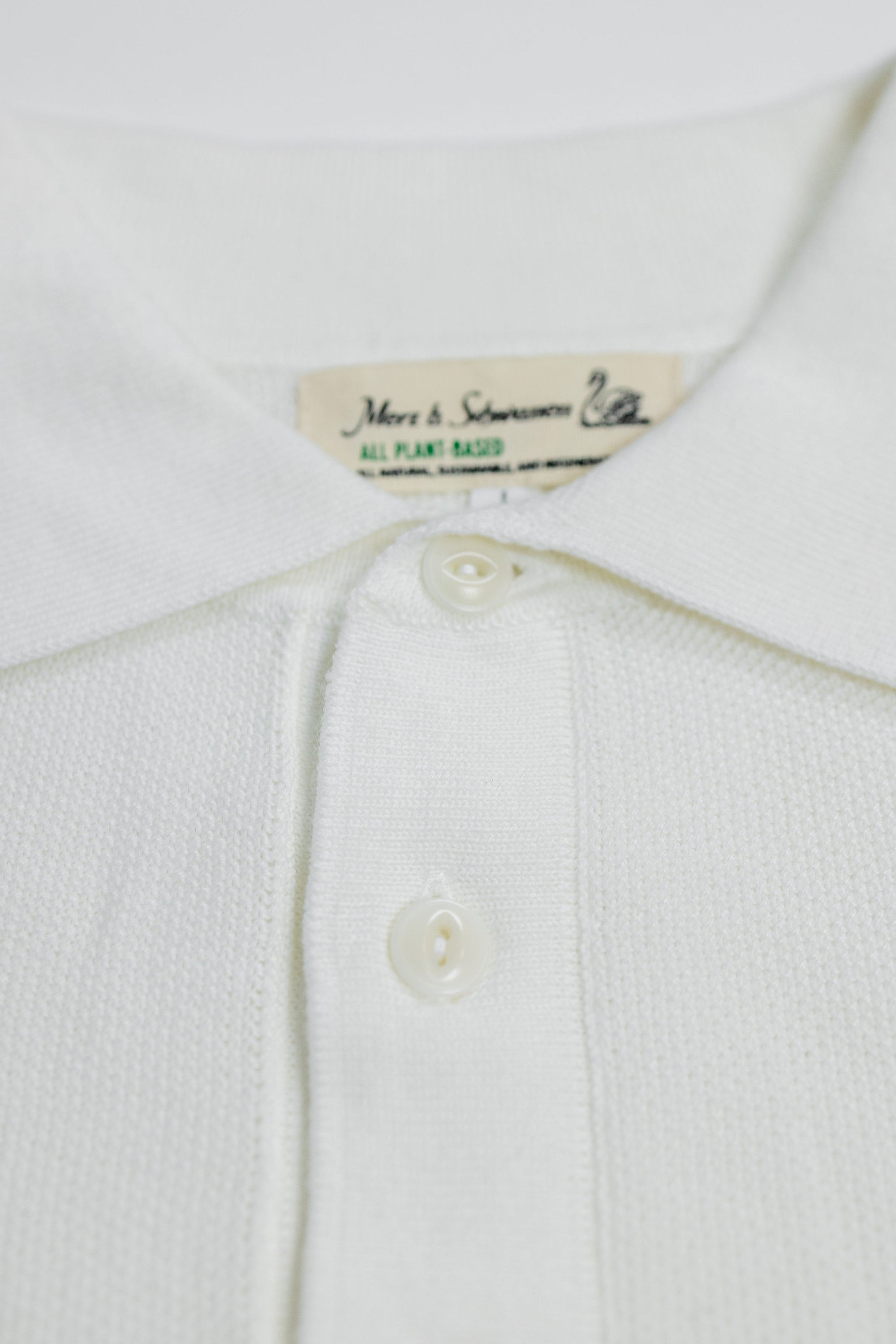 Merz b. Schwanen KPLP02 Knitted Polo - White