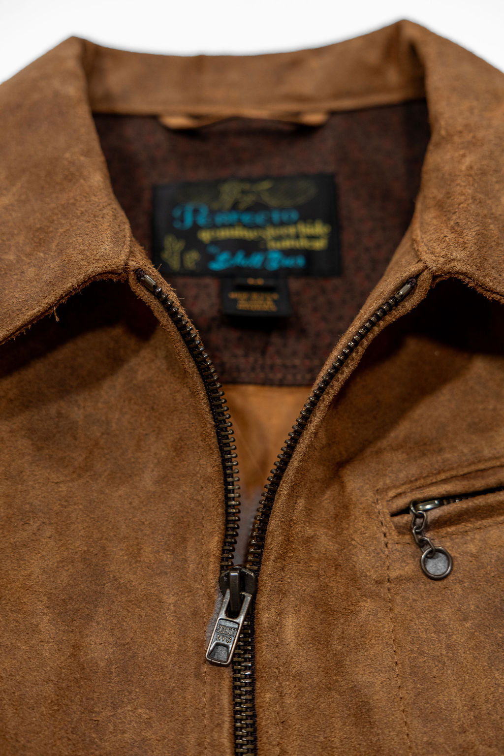 Schott NYC 370 "Duke" Suede Unlined Roughout Cowhide Jacket - Brown