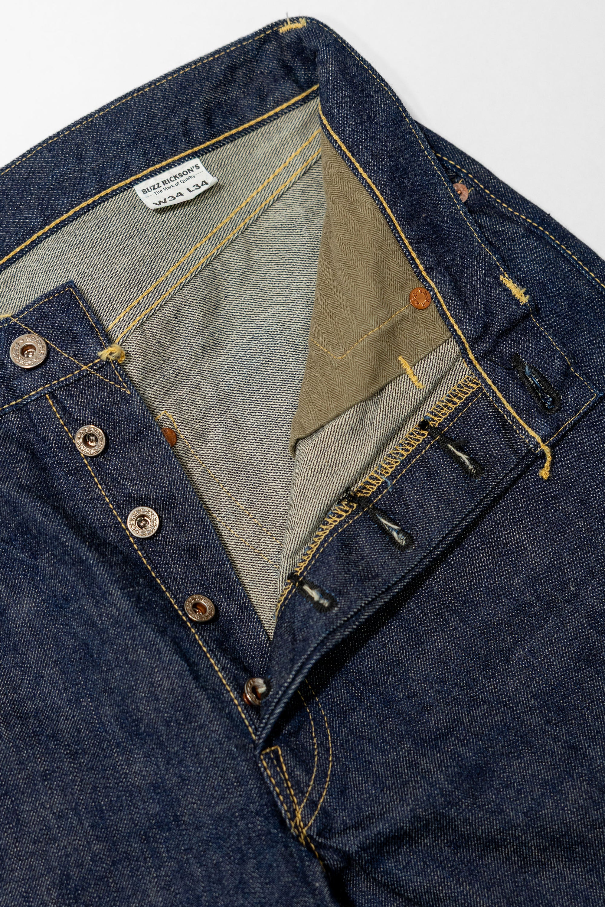 Buzz Rickson's BR43041 World War II Waist Overalls - Indigo One Washed