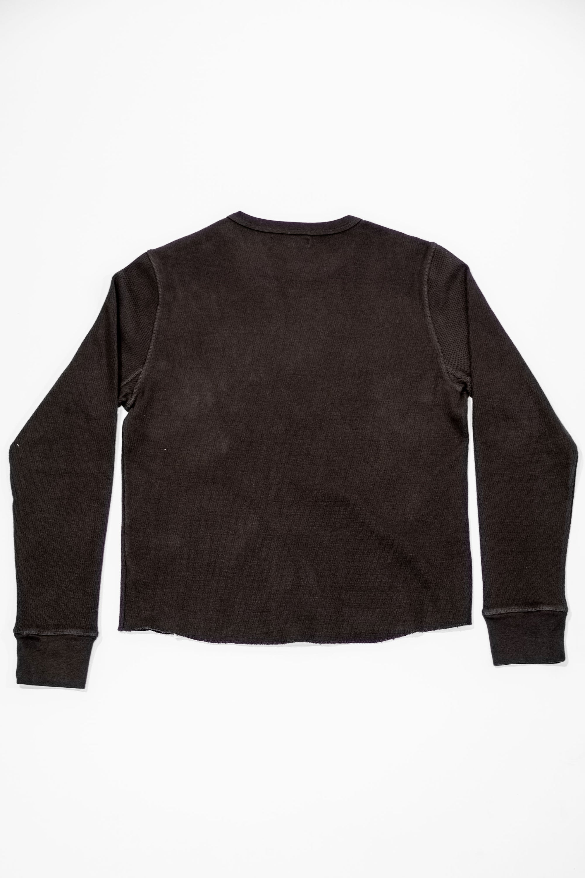 Merz b. Schwanen THERMAL01 Diamond-Patterned Cotton Thermal Longsleeve - Espresso