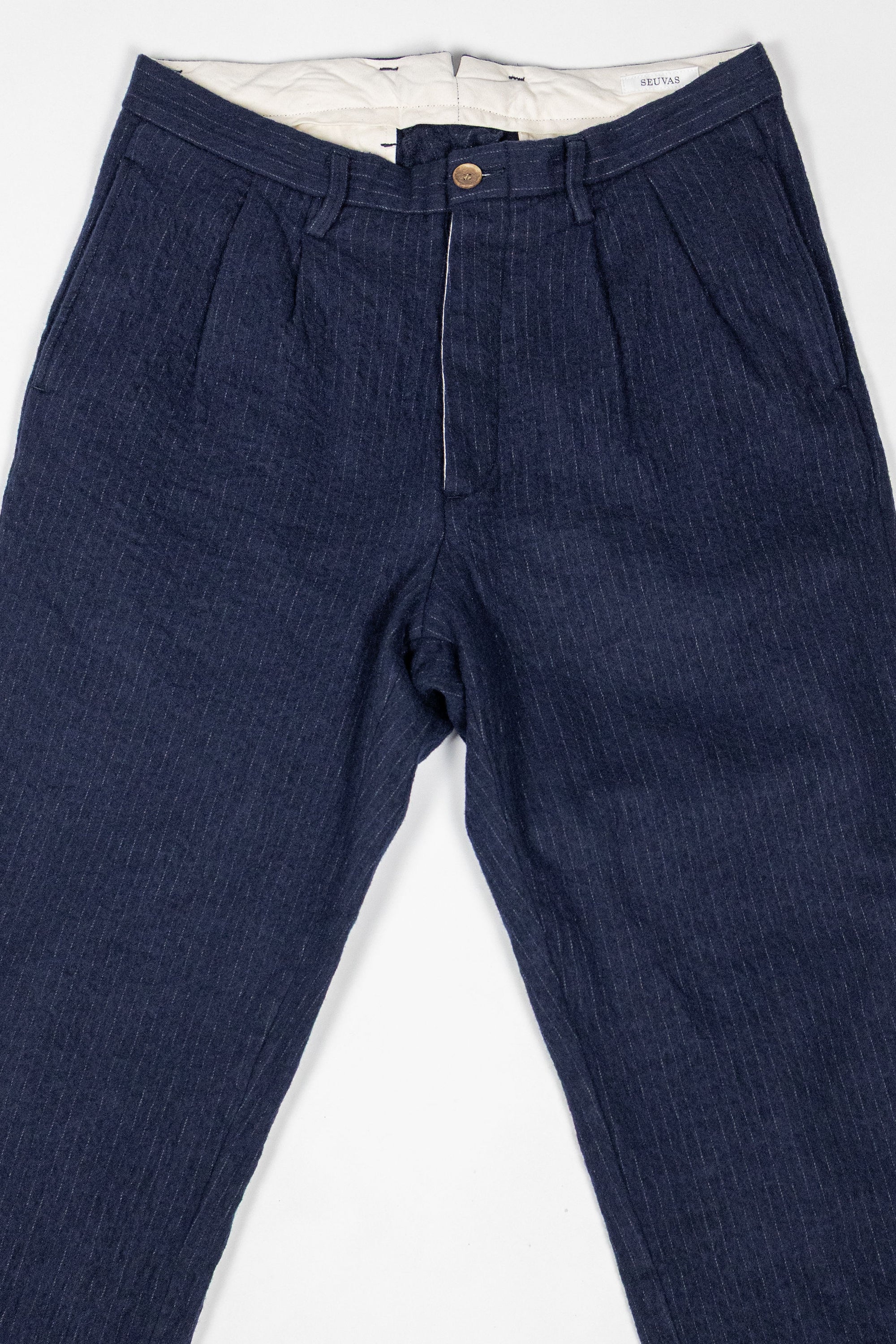 Seuvas C/W 2-Tuck Trousers - Navy