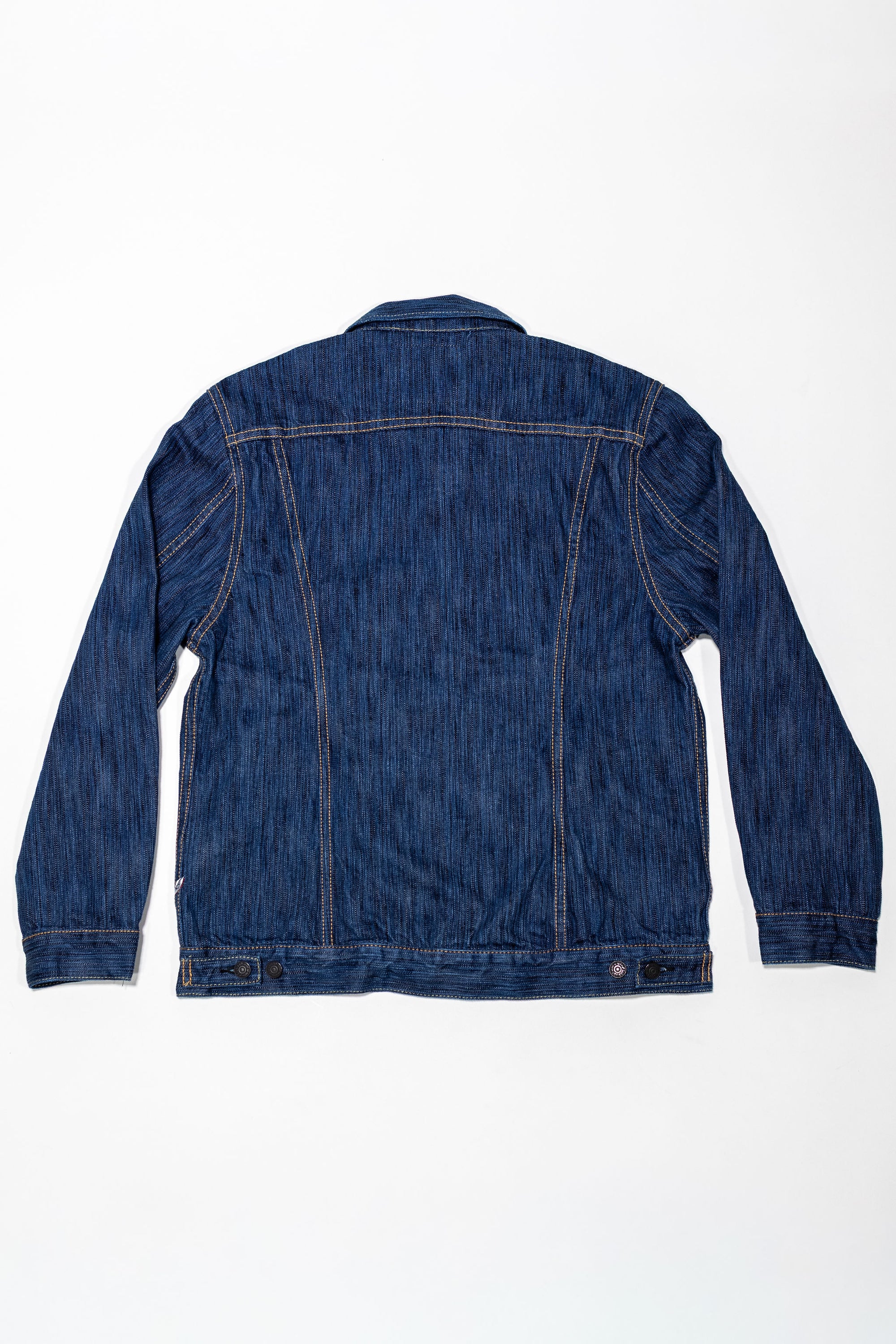 Pure Blue Japan 6225-L Waterfall Denim Type 2 Jacket - Light Indigo. laid on front