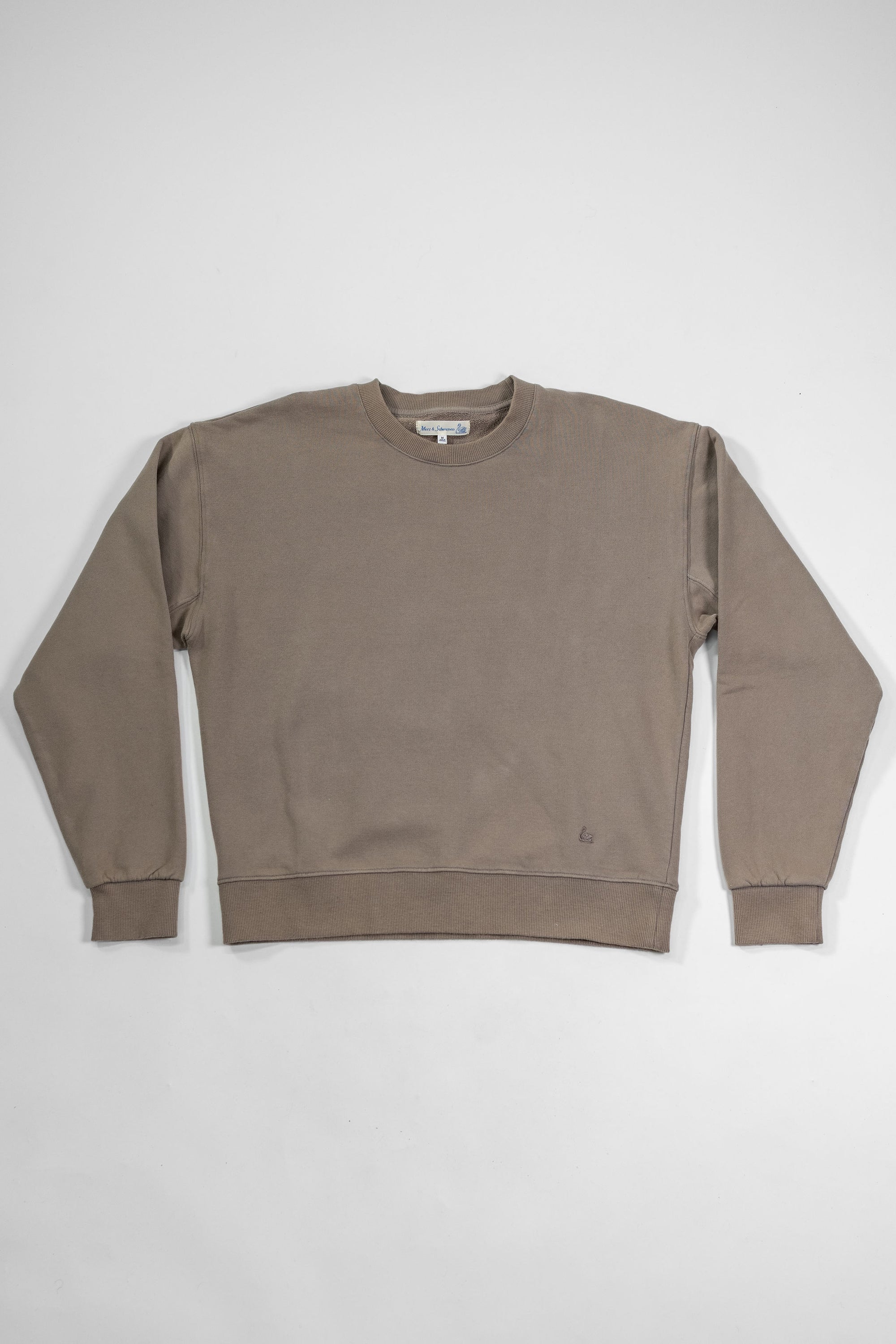 Merz b. Schwanen CREW01 Relaxed Cotton Fleece Sweatshirt - Faded Grain