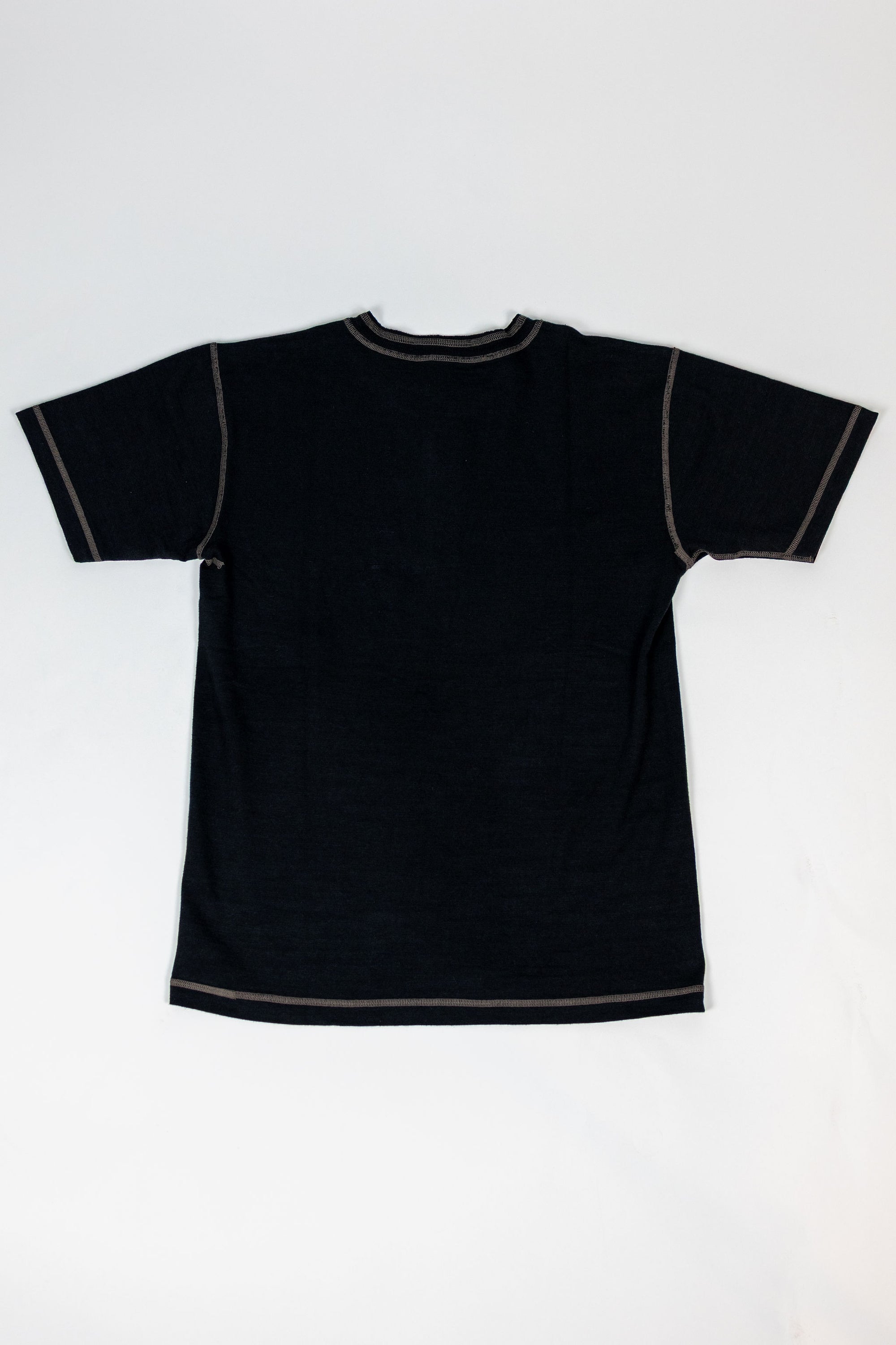 Buzz Rickson's BR79192 Slub Yarn Henley Neck T-Shirt - Black