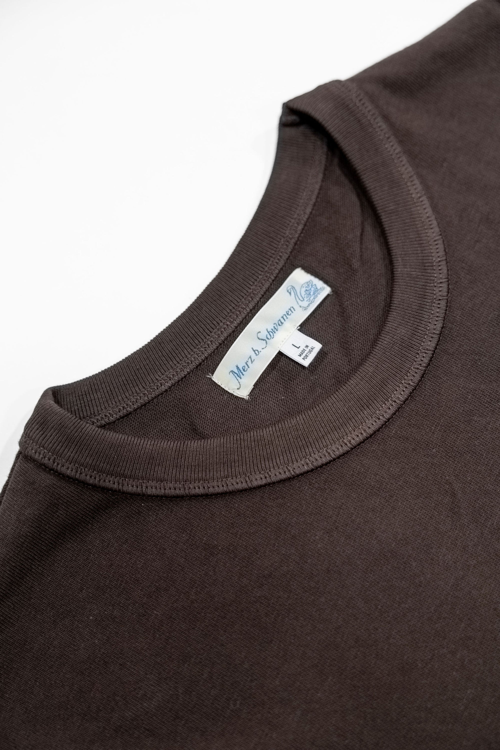 Merz b. Schwanen TEE03 Authentic Jersey Cotton T-Shirt - Espresso