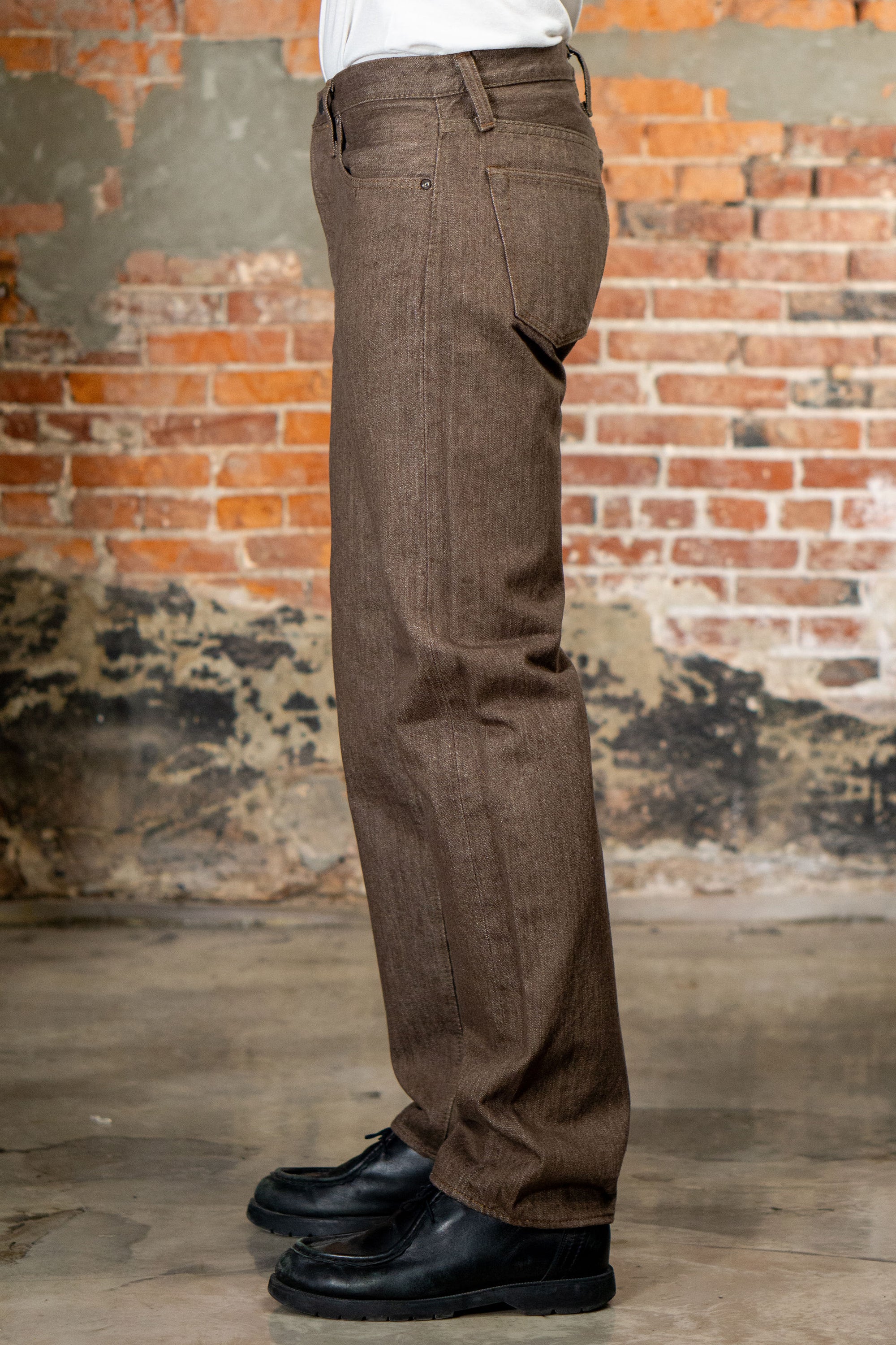 Pure Blue Japan BR-14oz-003 Regular Straight - 14oz Brown x White