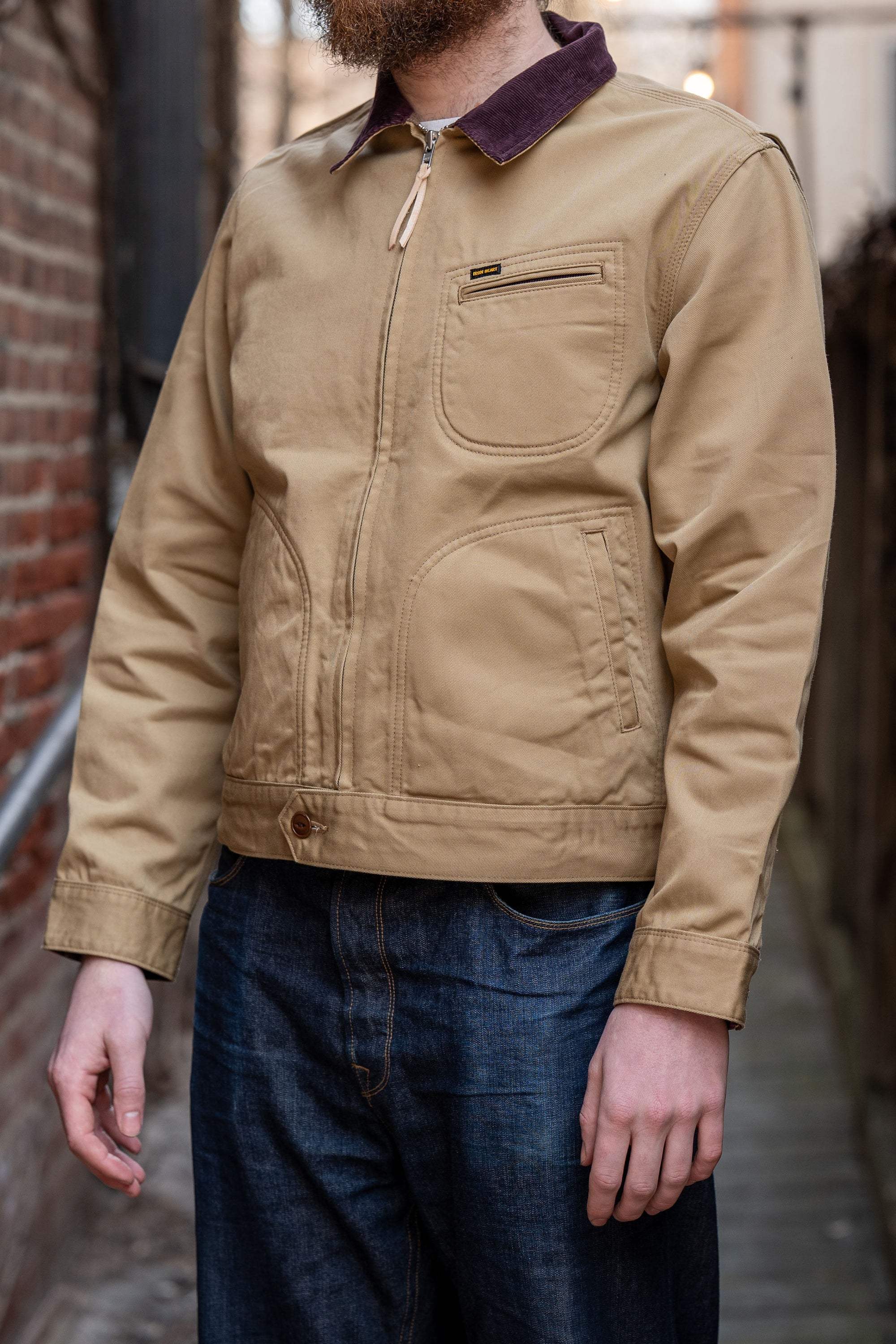 Iron Heart IHJ-144-BEI Kurashikizome 120z Twill Work Jacket - Beige