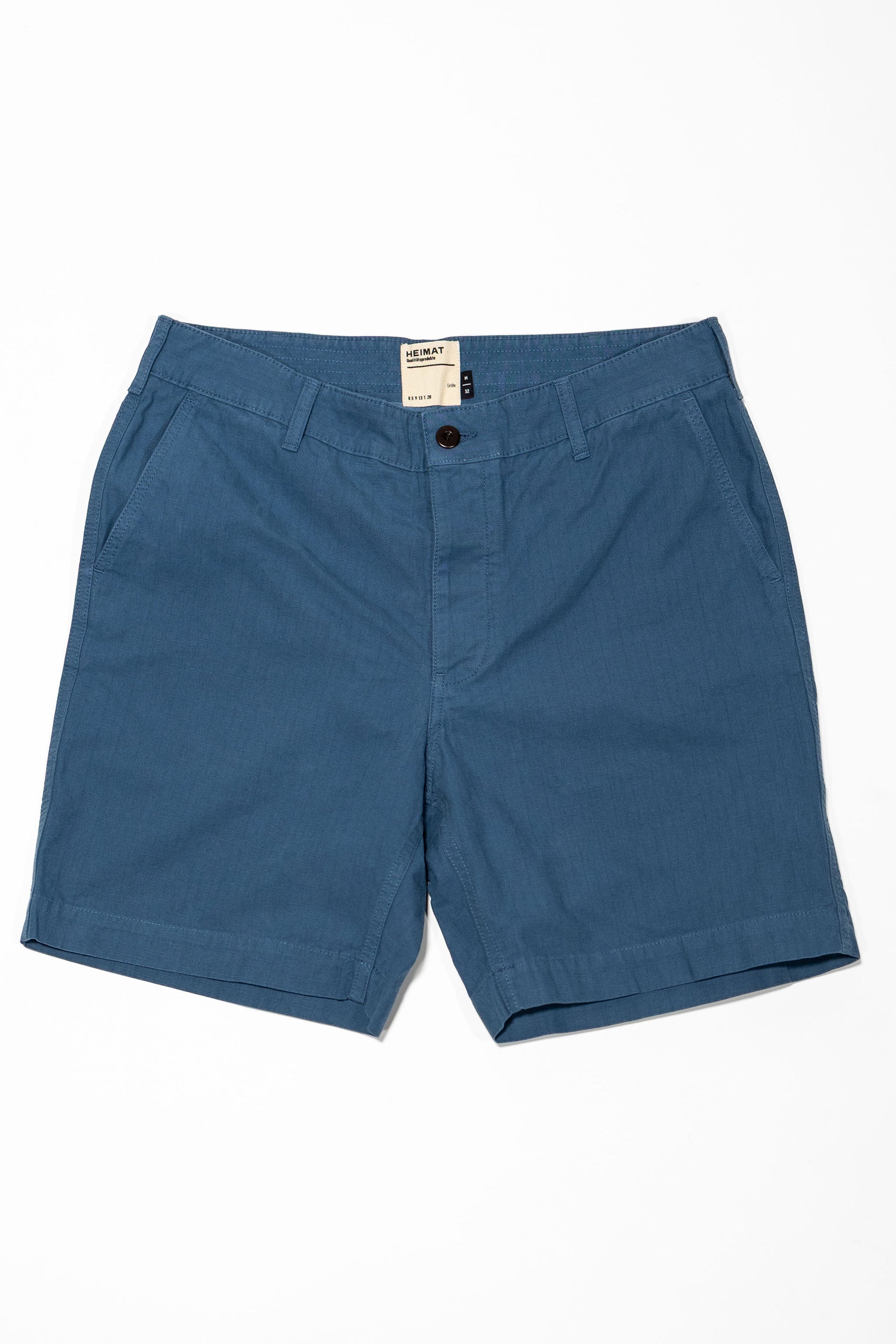 Heimat Textil Journey Short - Trail Blue Rip Stop Cotton