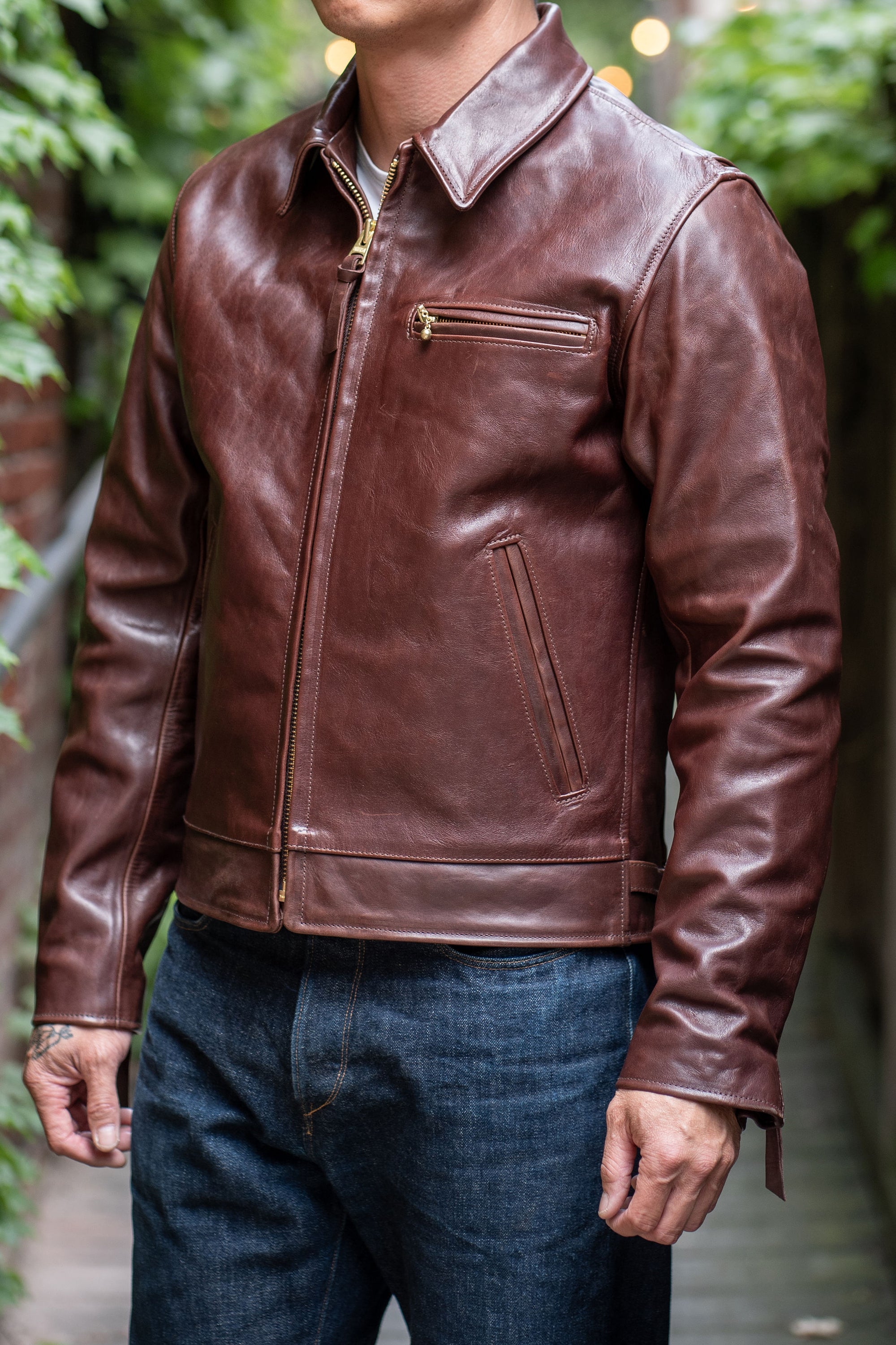 Simmons Bilt x Franklin & Poe Citywide Jacket - Japanese Brown Horsehide Leather