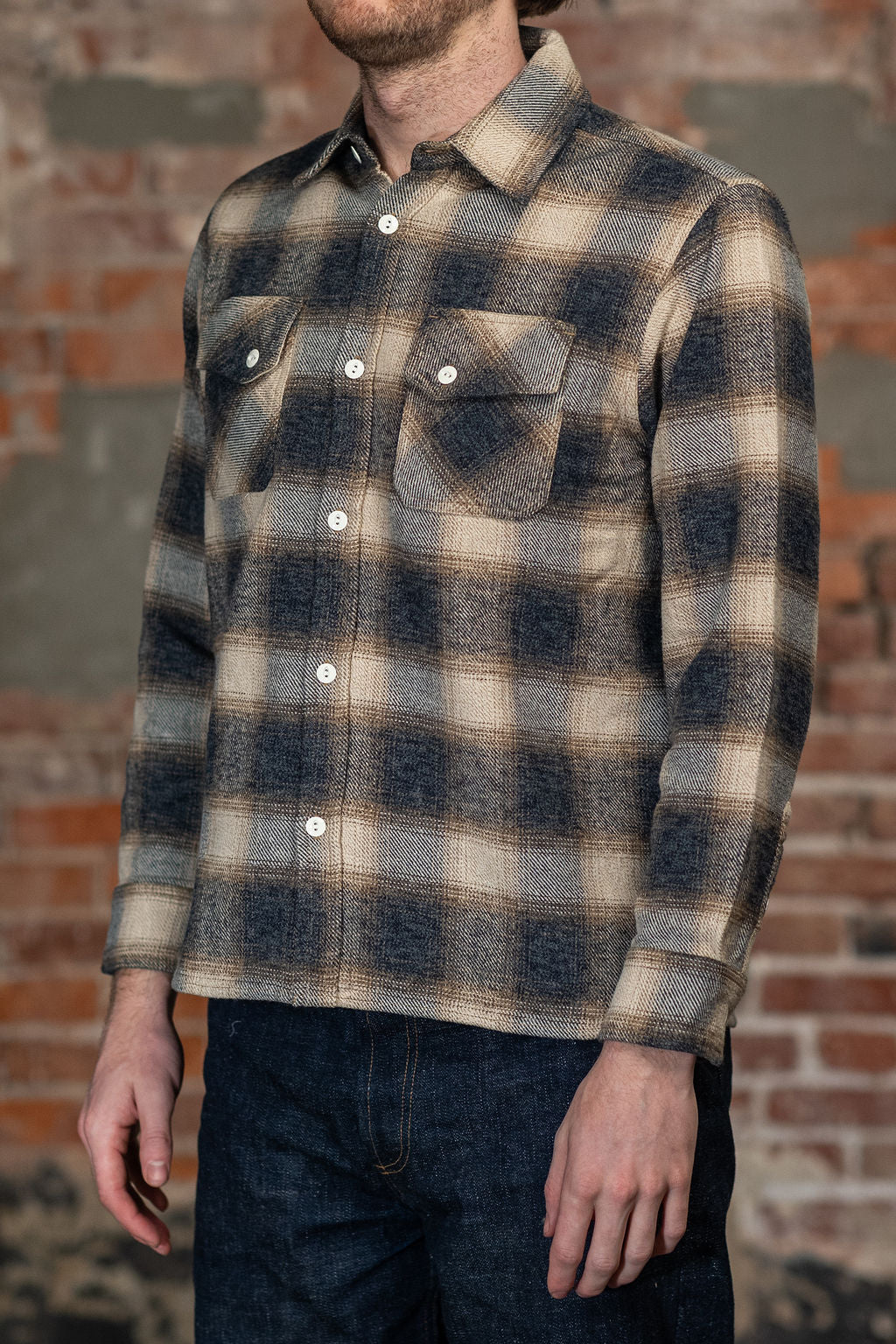 3sixteen Crosscut Flannel - Brown/Ecru