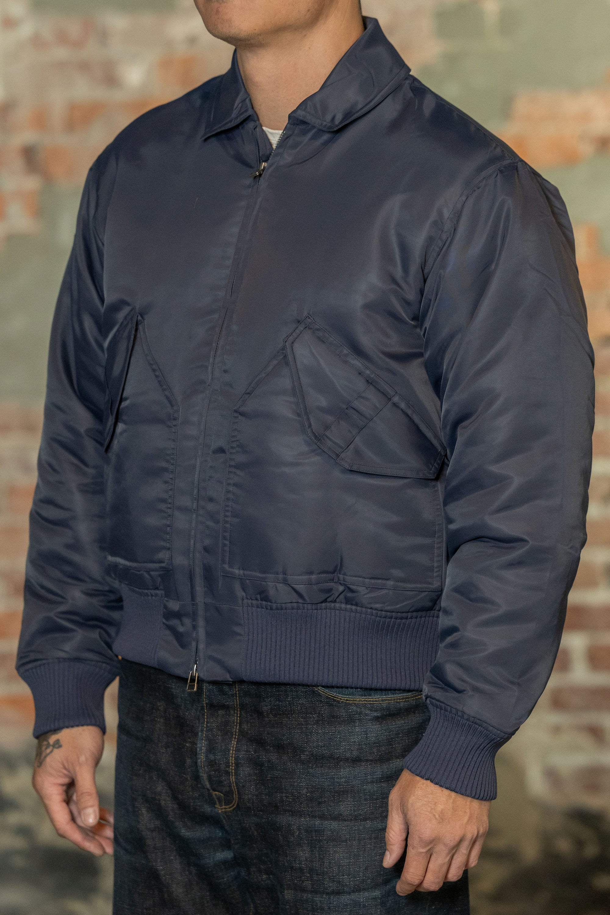 3sixteen CWU Flight Jacket - Blue Aviator Satin