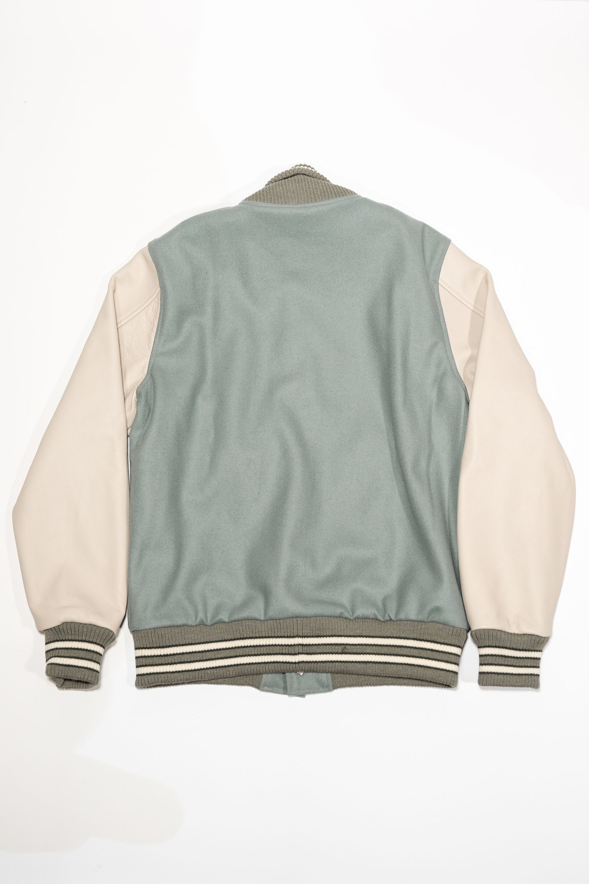 Dehen 1920 Varsity Jacket - Reef Wool / Milk Leather