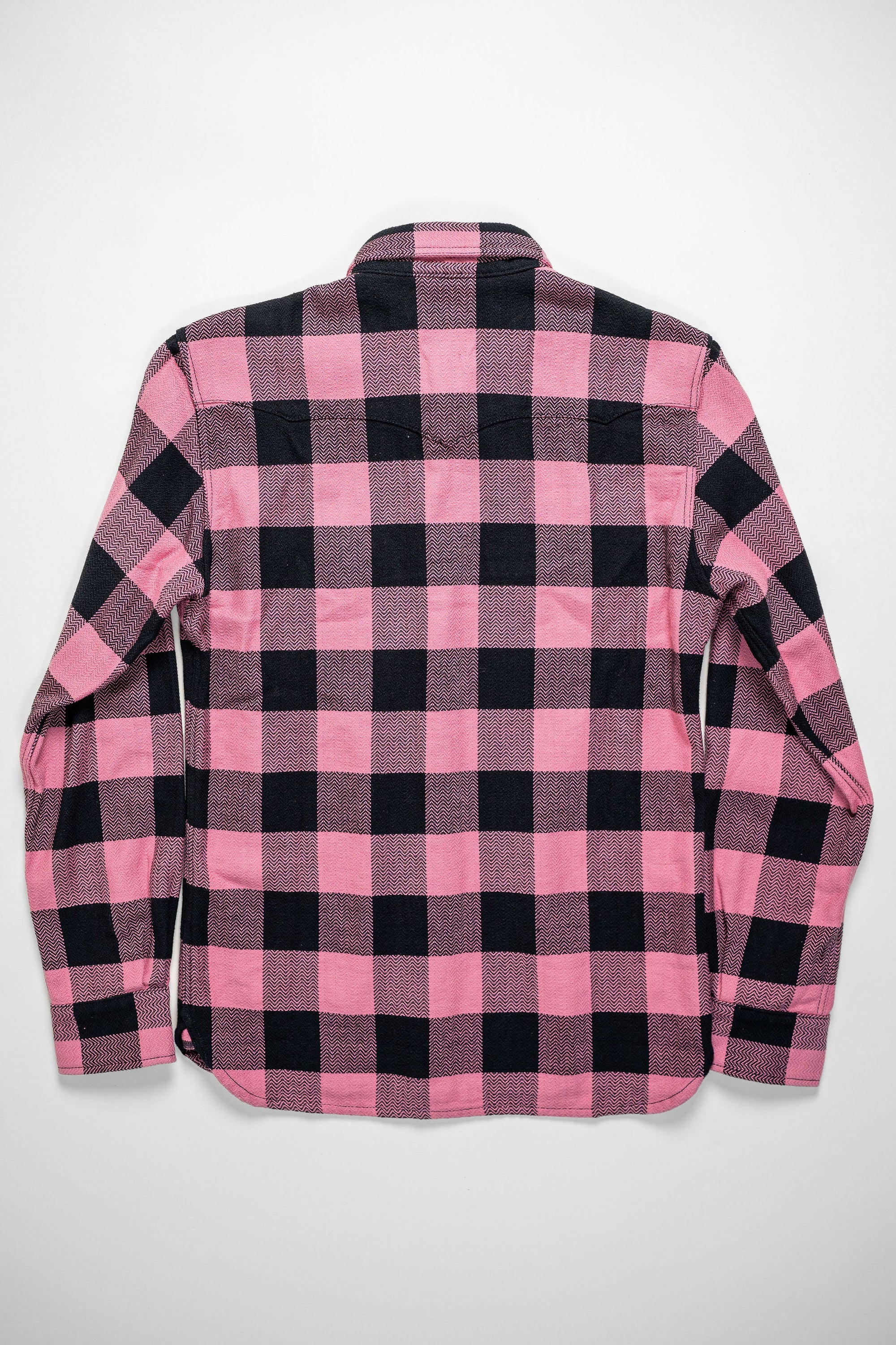 The Flat Head SNW-101L Block Check Western Flannel Shirt - Pink/Black