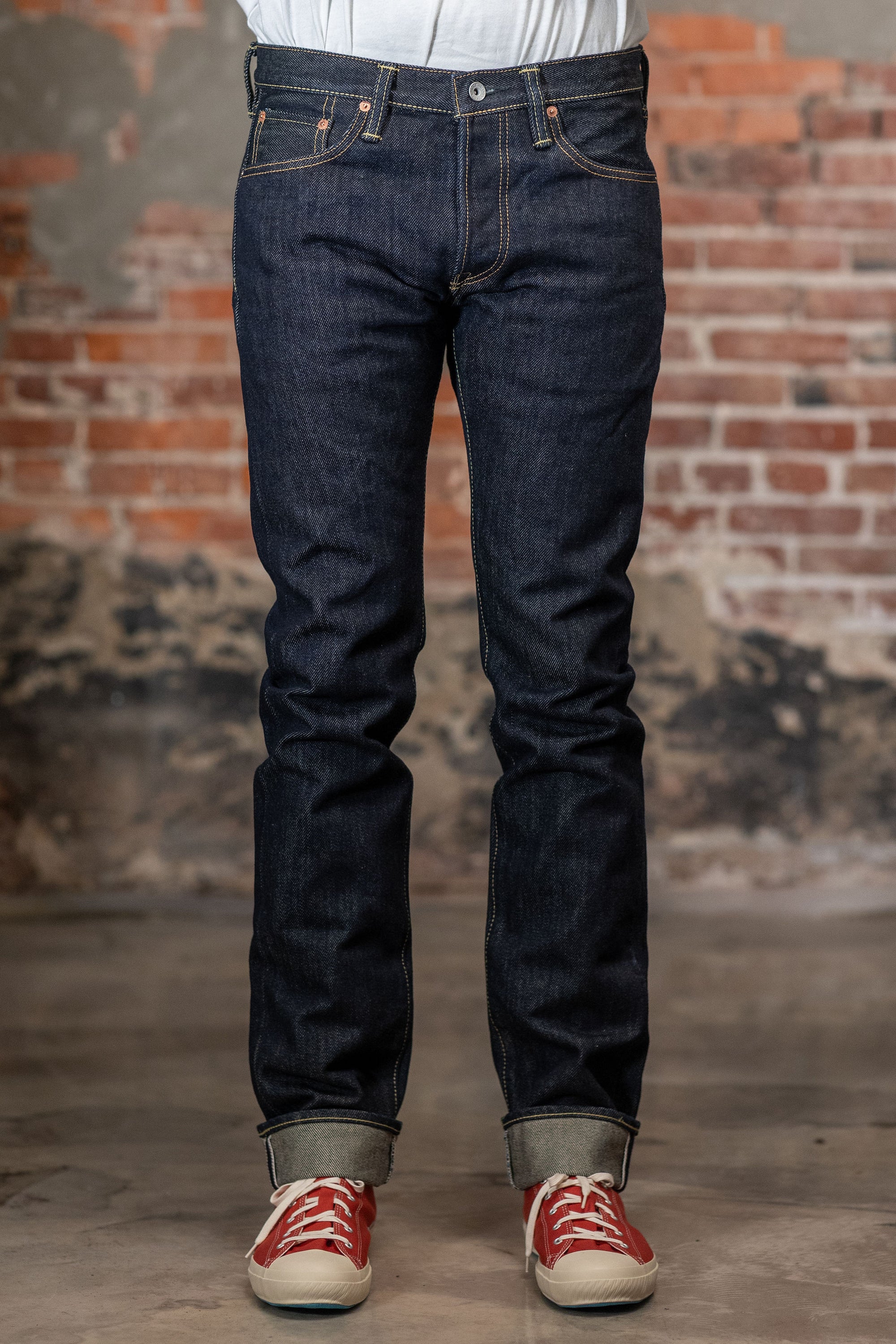 Iron Heart IH-777S-21 21oz Selvedge Denim Slim Tapered Cut Jeans - Indigo