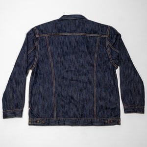 Pure Blue Japan 6226-L 14.5oz Waterfall Denim Type III Jacket - Light Indigo. laid on front