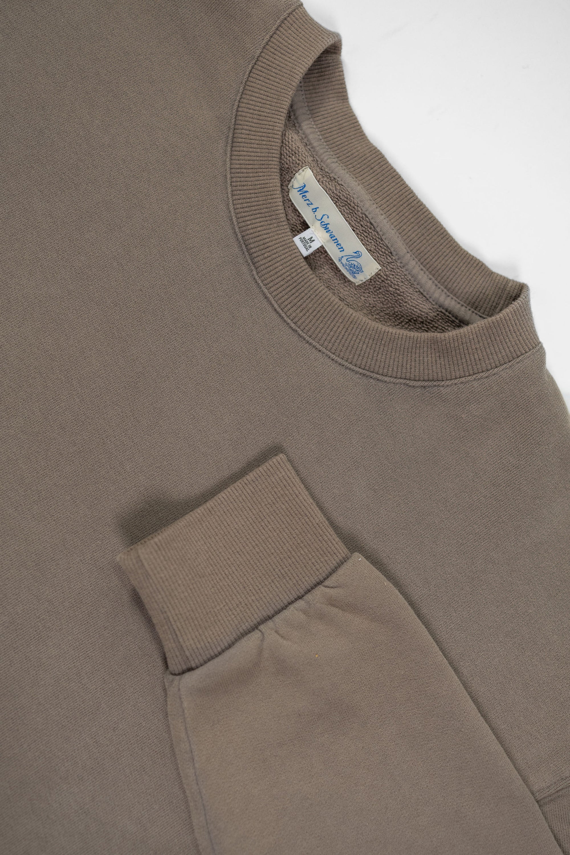 Merz b. Schwanen CREW01 Relaxed Cotton Fleece Sweatshirt - Faded Grain