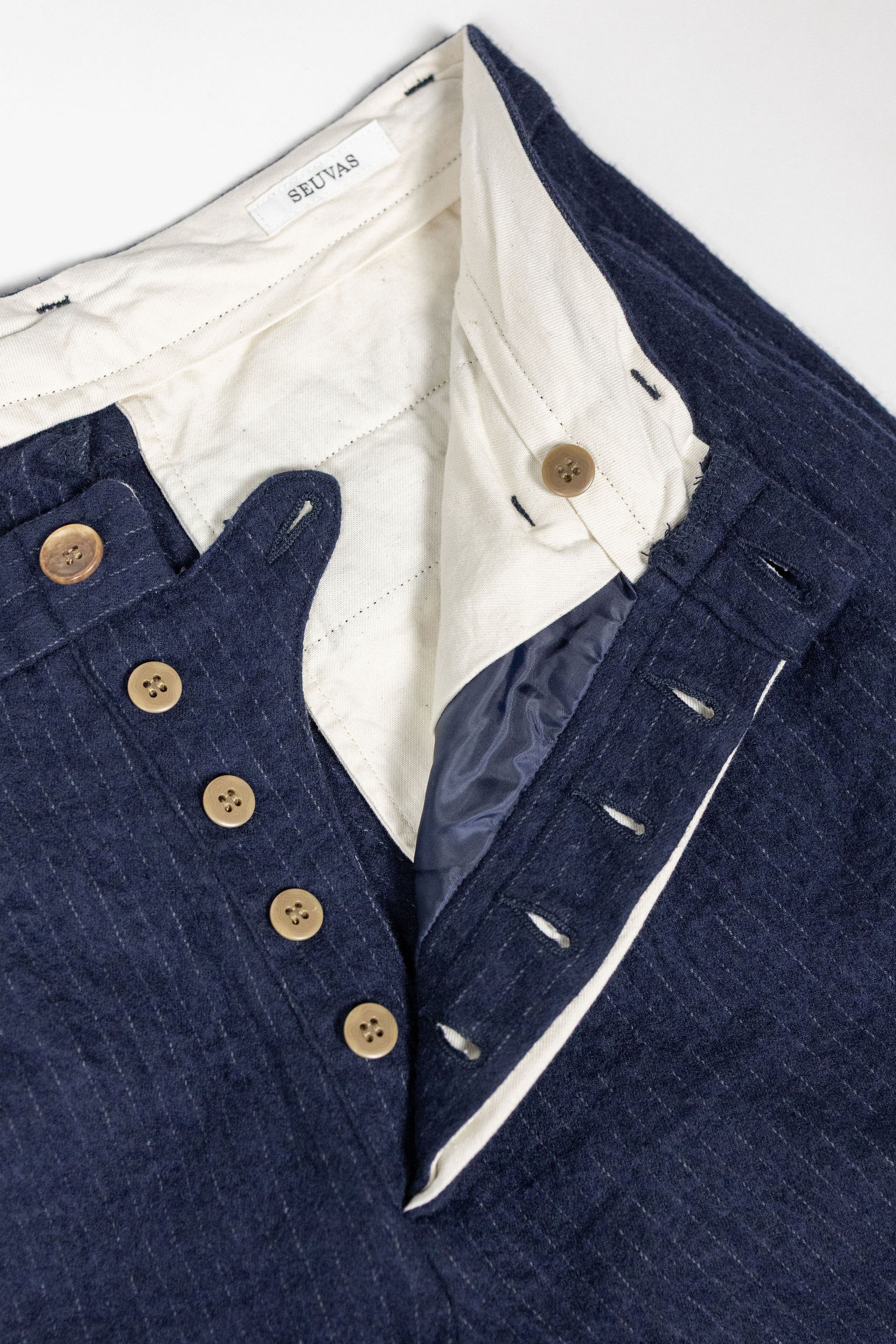 Seuvas C/W 2-Tuck Trousers - Navy