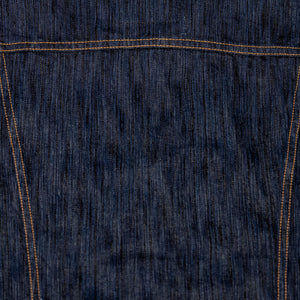 Pure Blue Japan 6226-L 14.5oz Waterfall Denim Type III Jacket - Light Indigo. close up of back detail