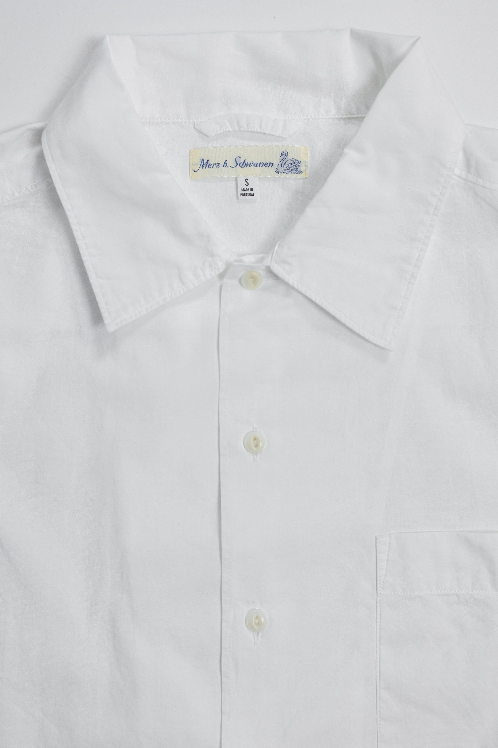 Merz b. Schwanen SHIRT09LP Light Organic Cotton Poplin - White