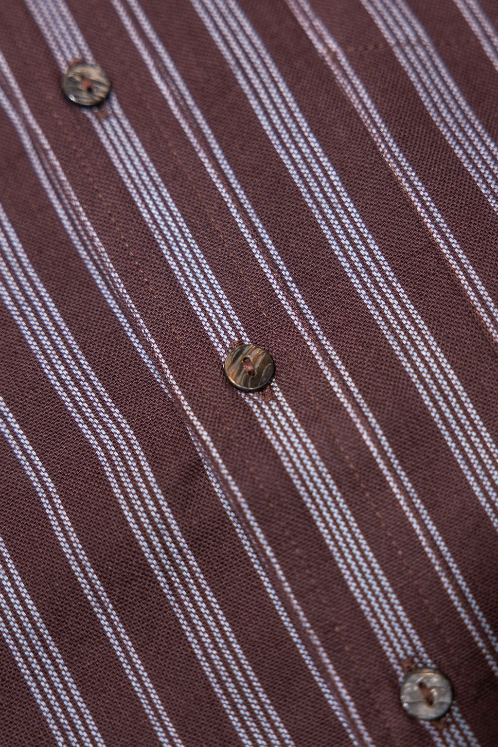 Indi + Ash L/S Brook Shirt - Handwoven Kala Cotton Variegated Stripe Plum/Indigo
