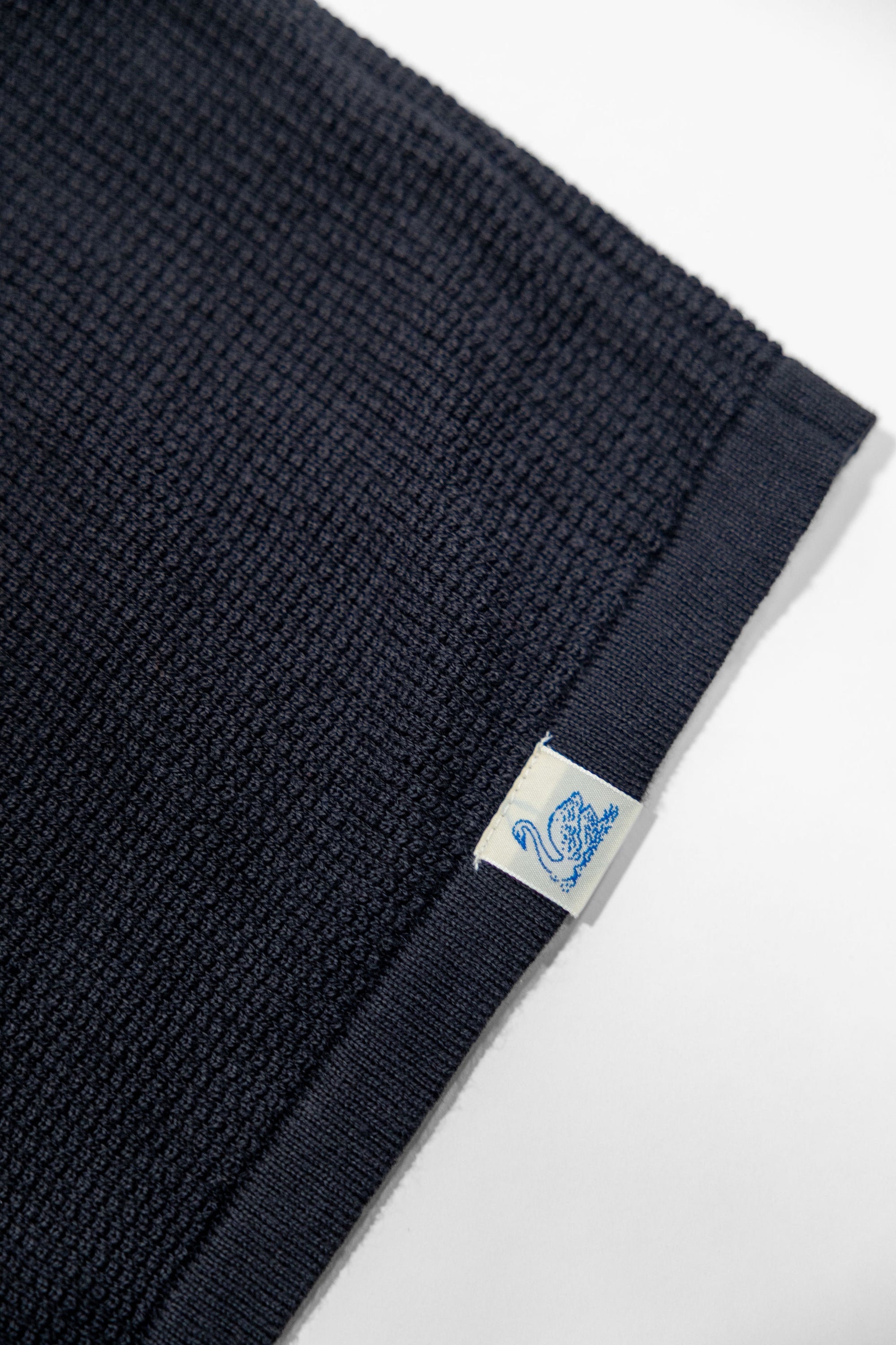 Merz b. Schwanen EASYKNIT01 Lightweight Waffle Knit Sweater - Dark Navy