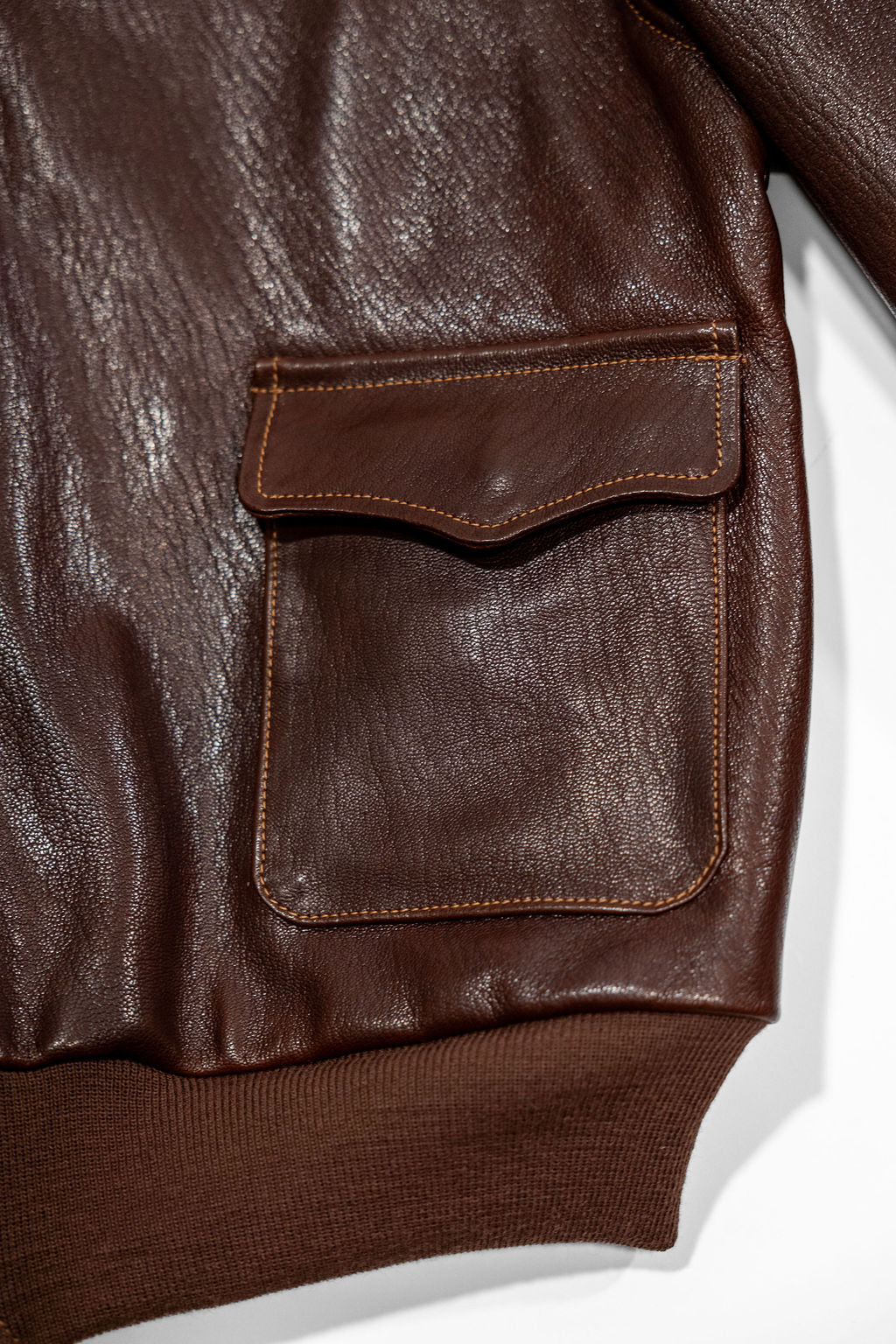 Buzz Rickson's BR80686 Type A-2 “Buzz Rickson Clothing Co. Contract No.18091 Goat Skin” - S/Brown