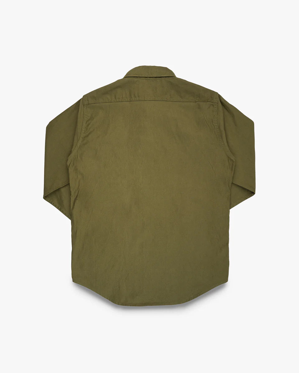 Iron Heart IHSH-425-OLV 8oz Military Whipcord CPO Shirt - Olive