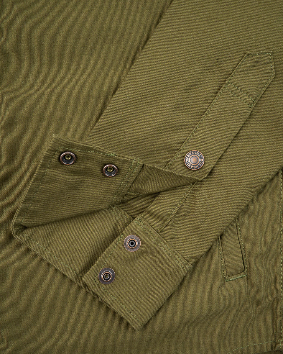 Iron Heart IHSH-425-OLV 8oz Military Whipcord CPO Shirt - Olive