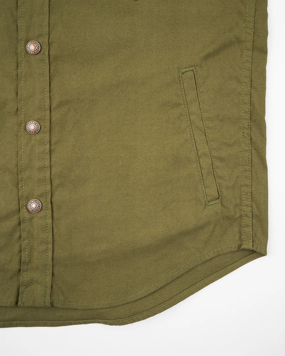 Iron Heart IHSH-425-OLV 8oz Military Whipcord CPO Shirt - Olive