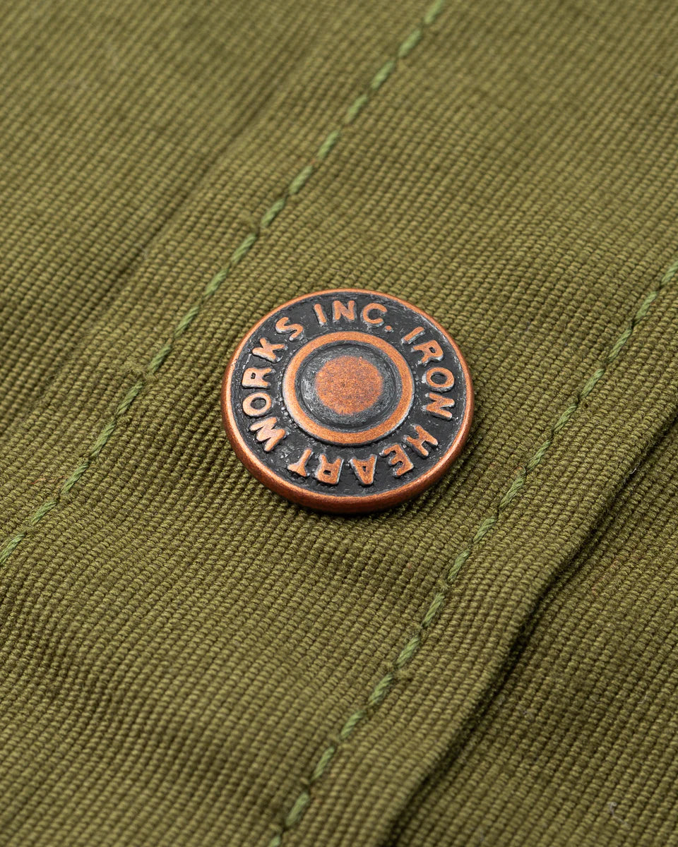 Iron Heart IHSH-425-OLV 8oz Military Whipcord CPO Shirt - Olive